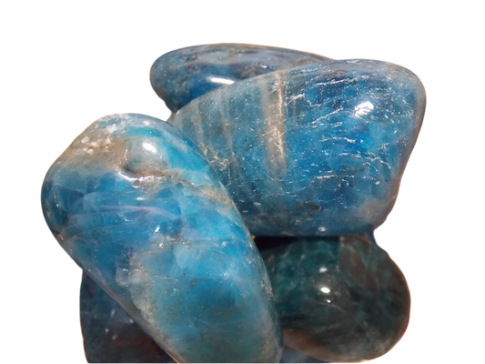 Blue Apatite Tumbled Stone, large size, high quality.