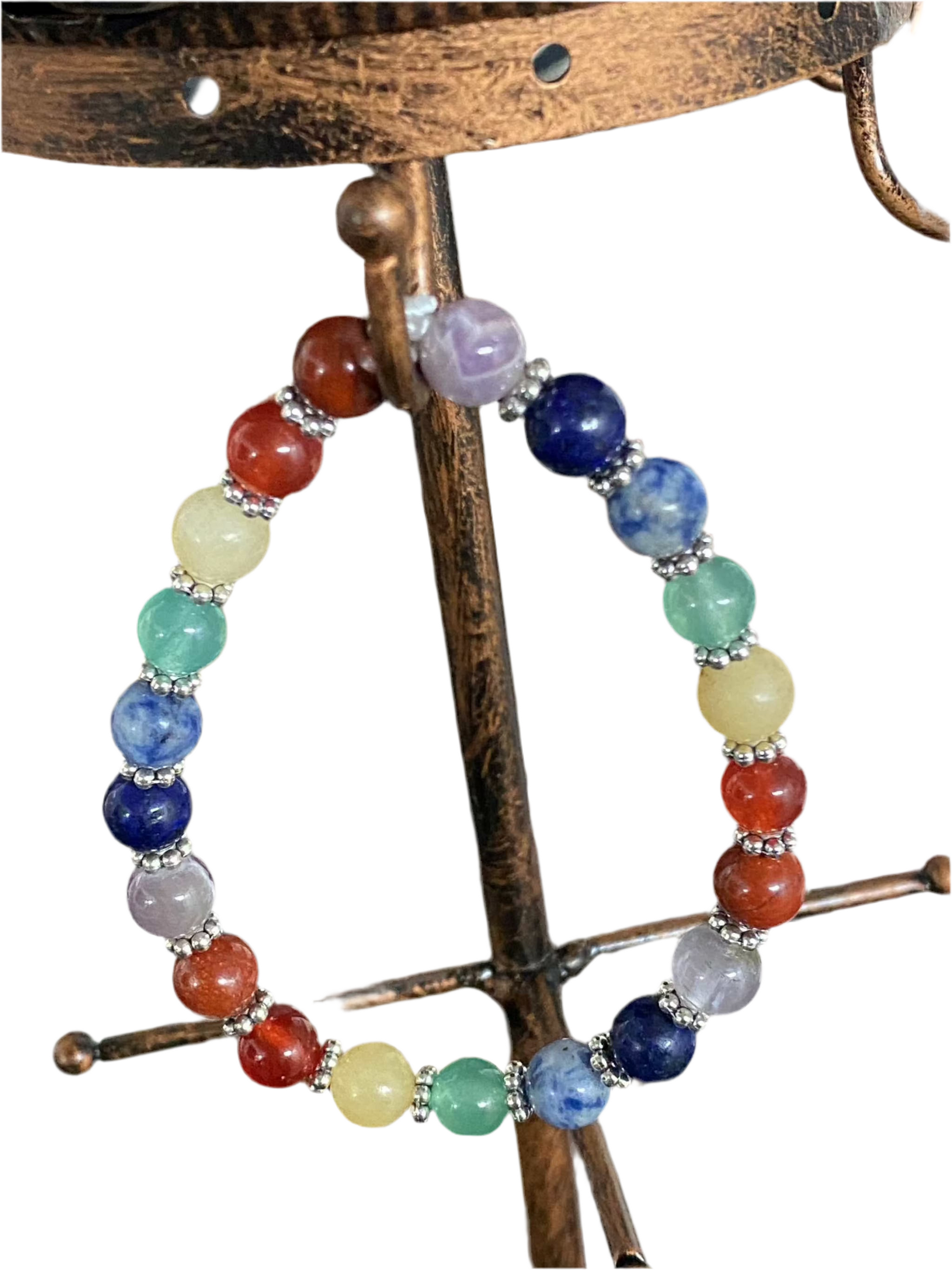 Multicolored Seven Chakra Gemstone Bracelet