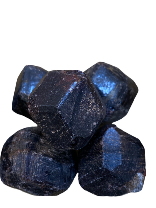 Natural raw garnet stone specimen.