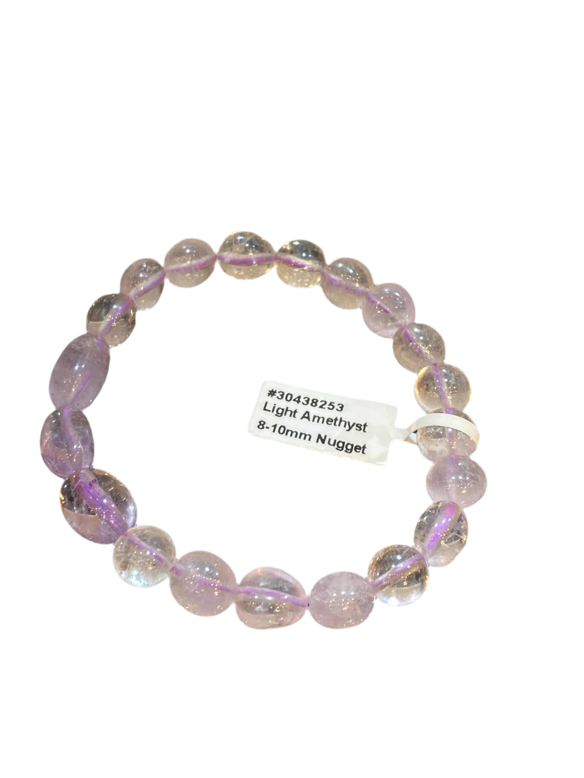 Amethyst Light Nugget Bracelet free-form bead stretch