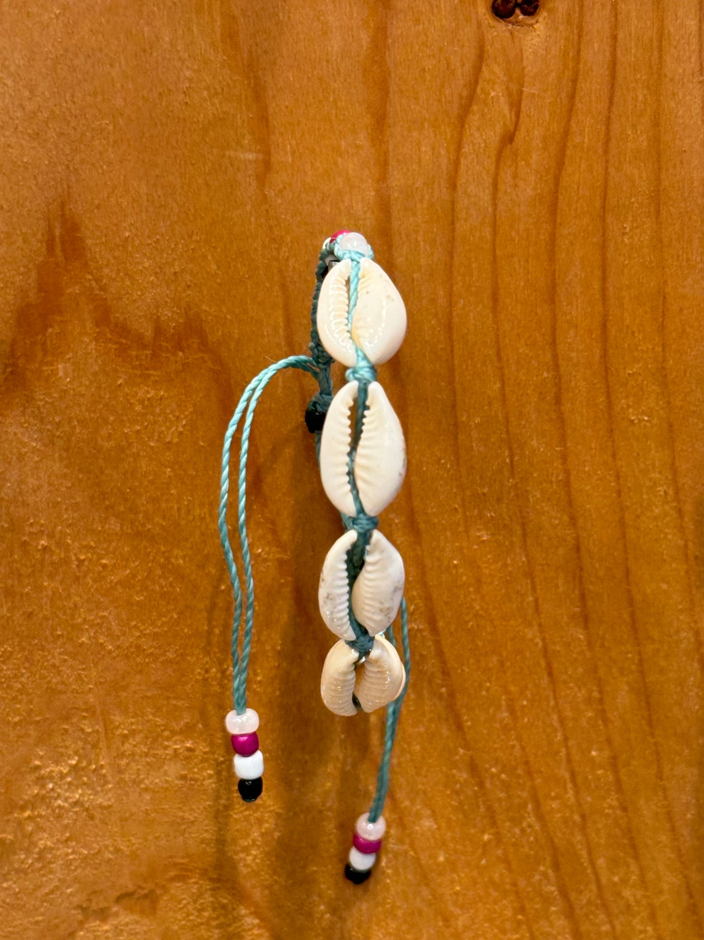 Handmade Sage String Bracelet With Cowrie Shells and Beads