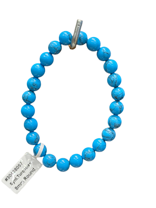 Turquoise Howlite Beaded String Bracelet with adjustable design for balance and serenity.