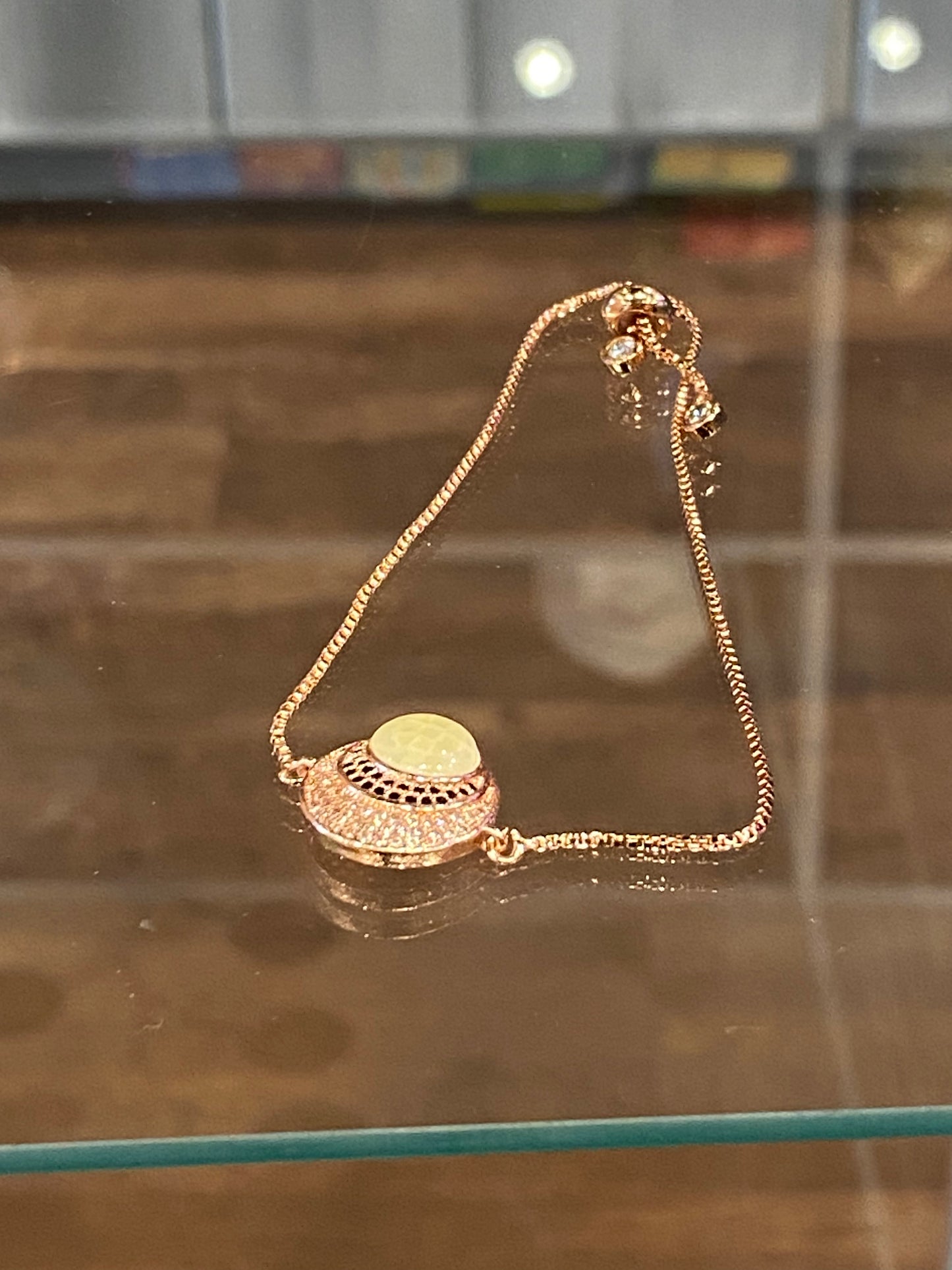 Fashion Jewelry Dainty Rose Gold Color Quarter Moon Bracelet