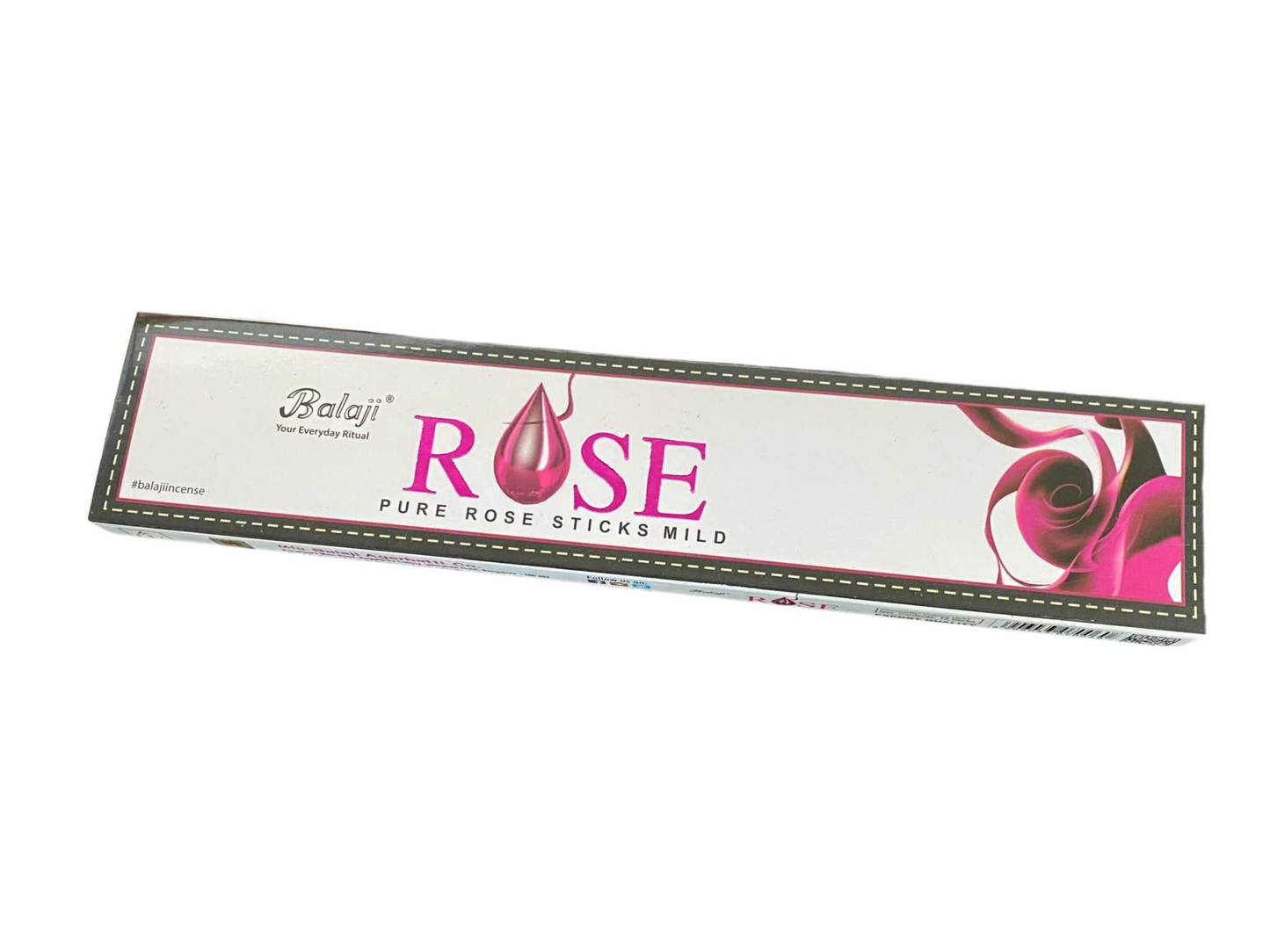 Balaji Rose Incense Sticks packaging with floral rose design.