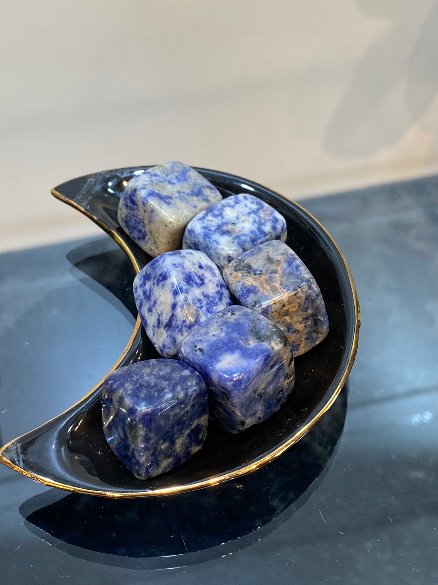Sunset Sodalite Cubed Polished Tumbled Stone 1pc
