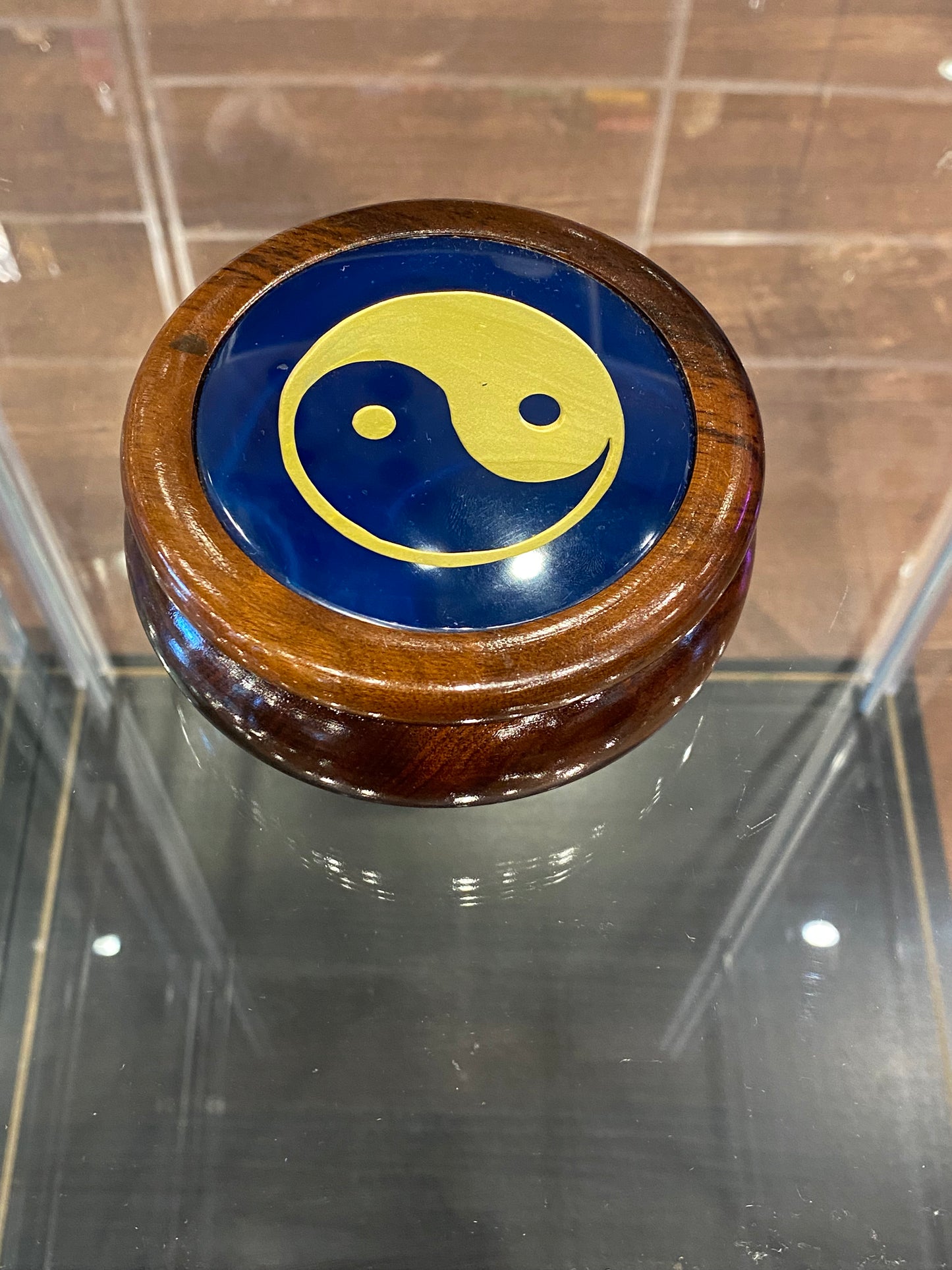 Engraved Yin-Yang Round Jewelry Storage Box