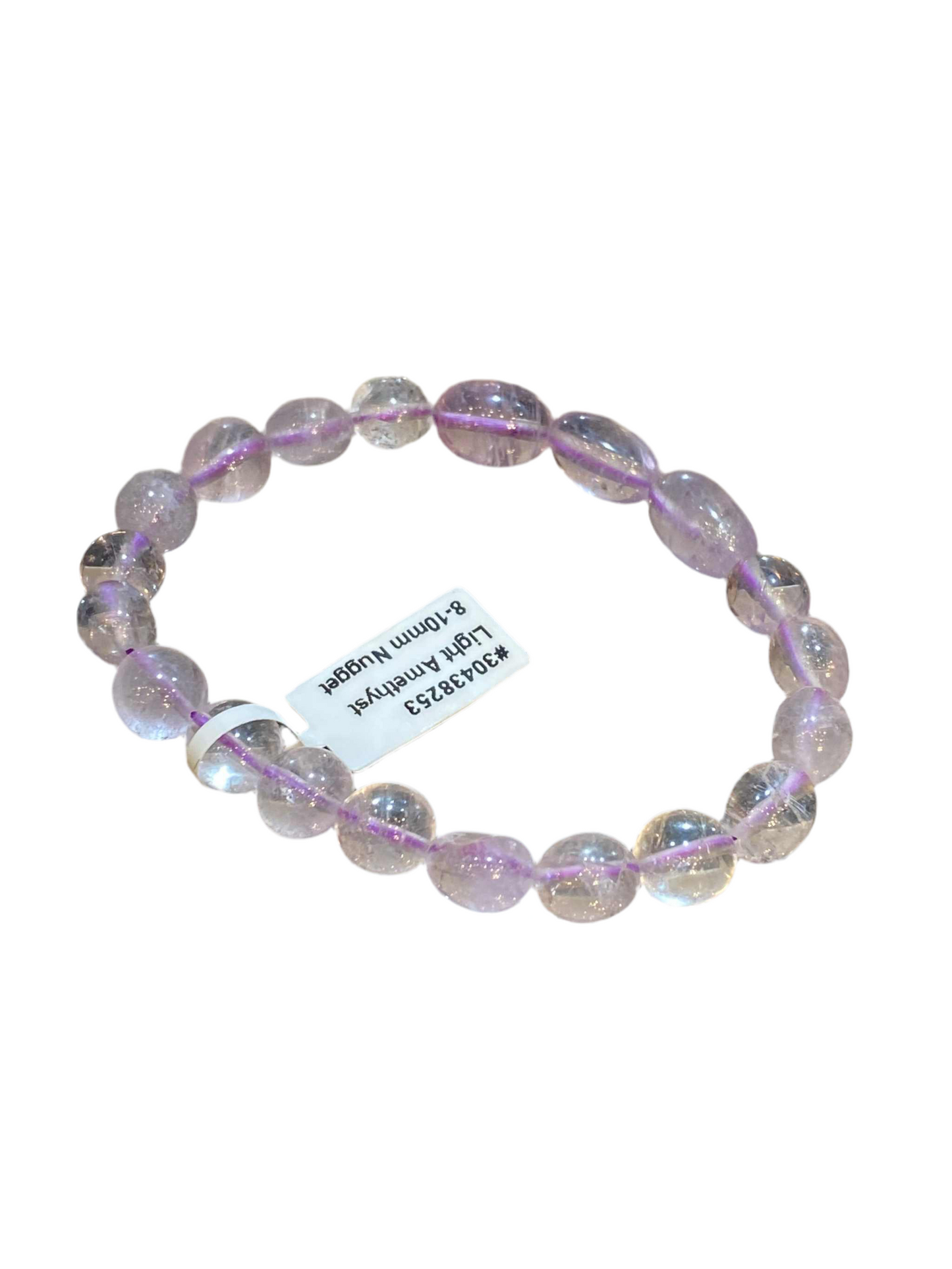 Amethyst Light Nugget Bracelet free-form bead stretch