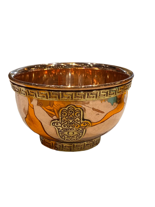 Copper Offering Bowl Hamsa