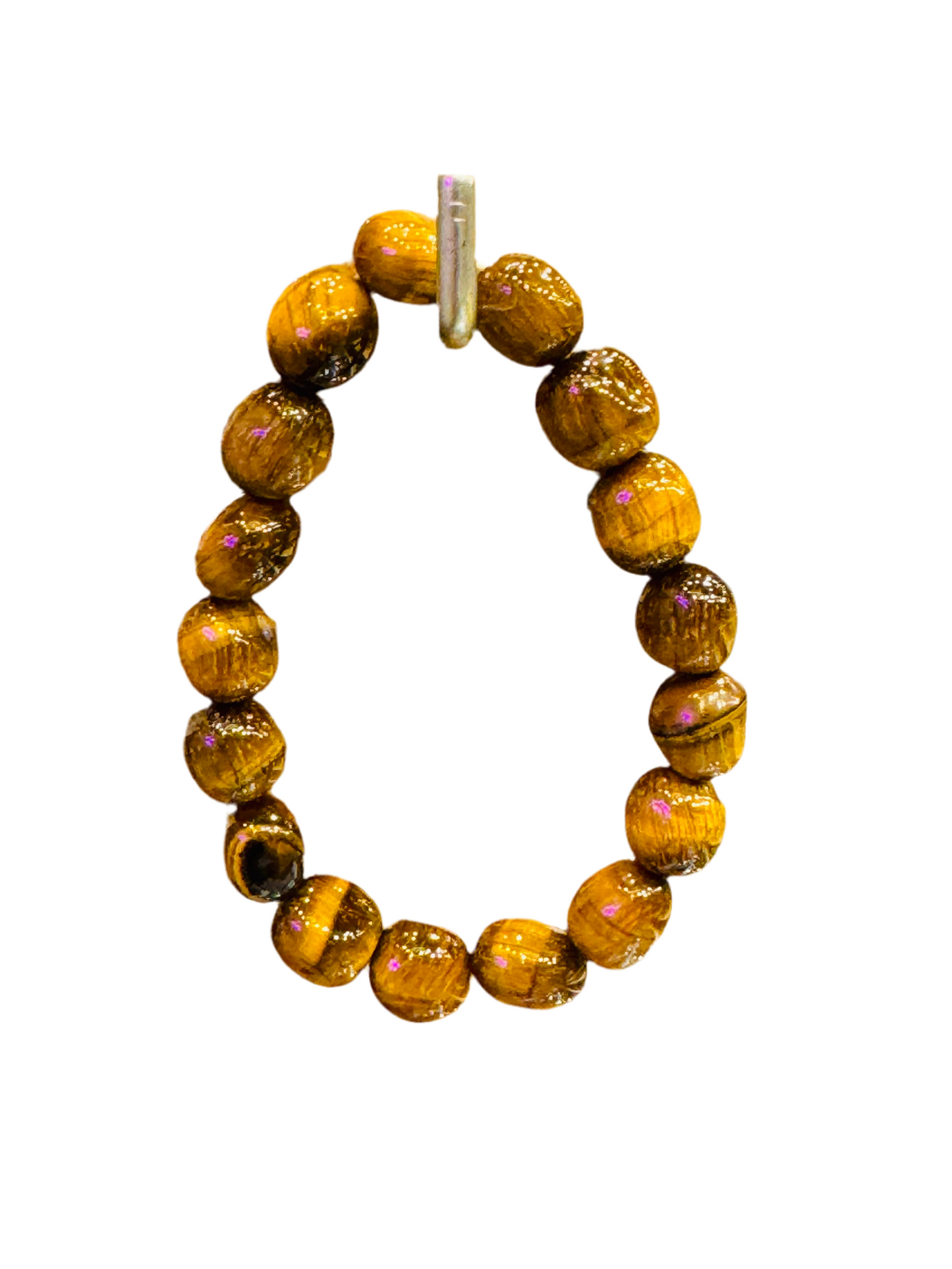 Natural Tigers Eye Nugget Polished Beaded Bracelet