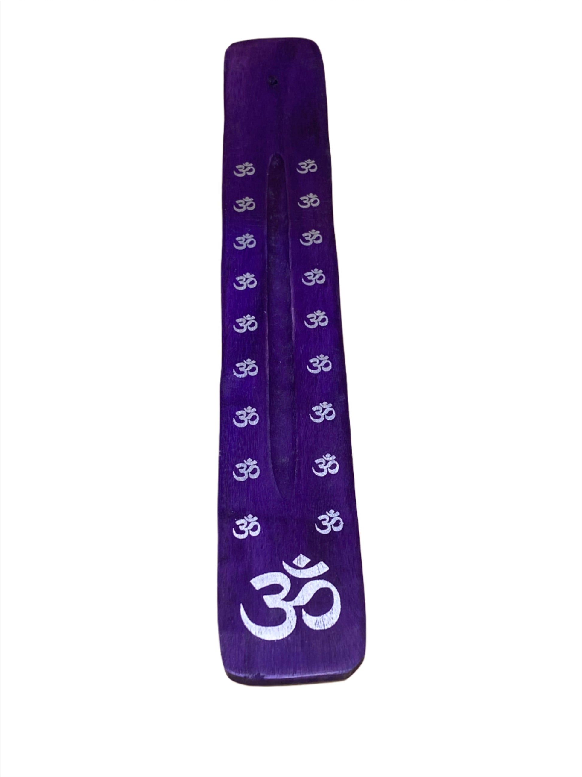 Wooden Incense Stick Holder Om Purple