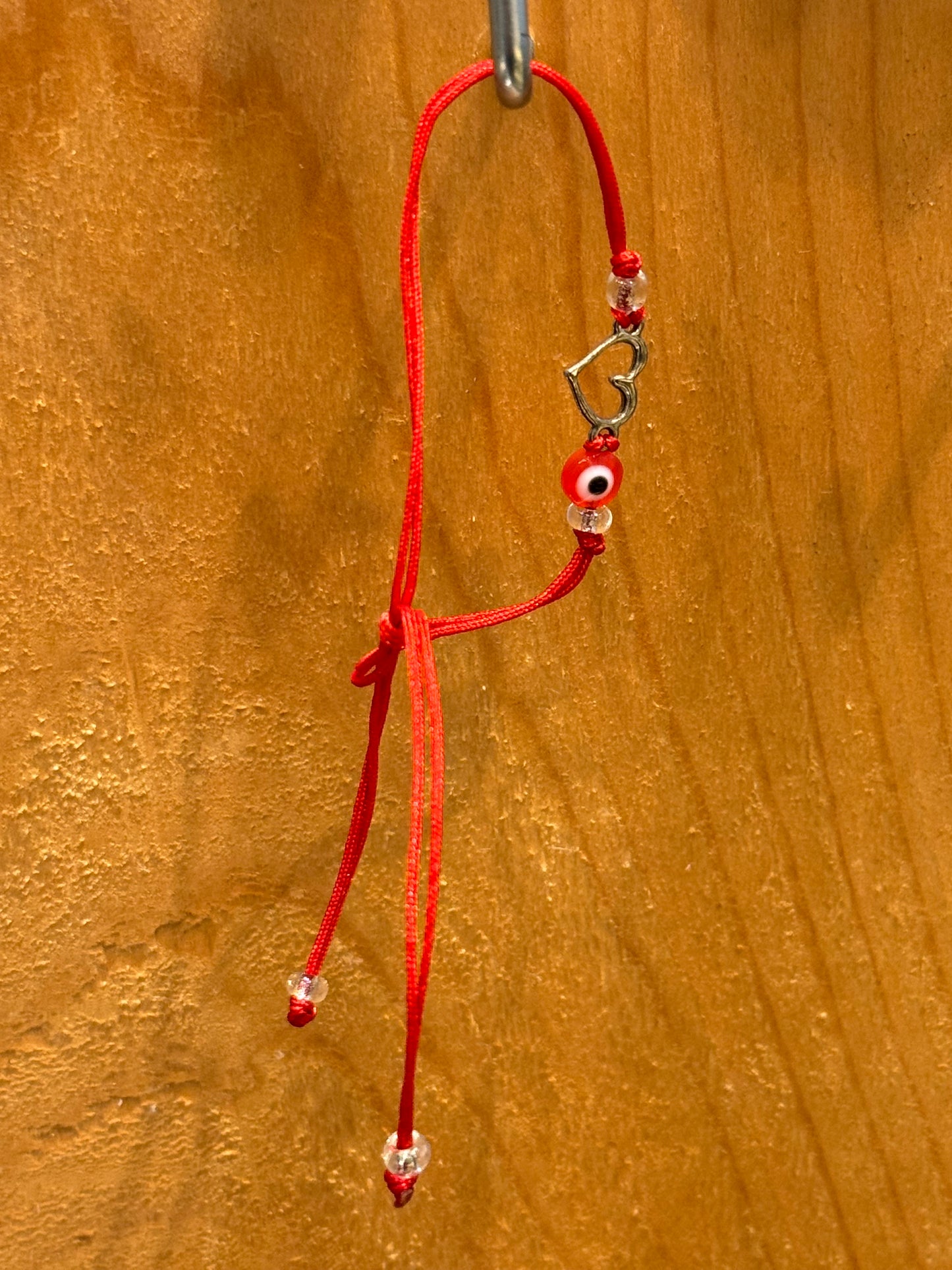 Red String Bracelet With Heart & Red Eye