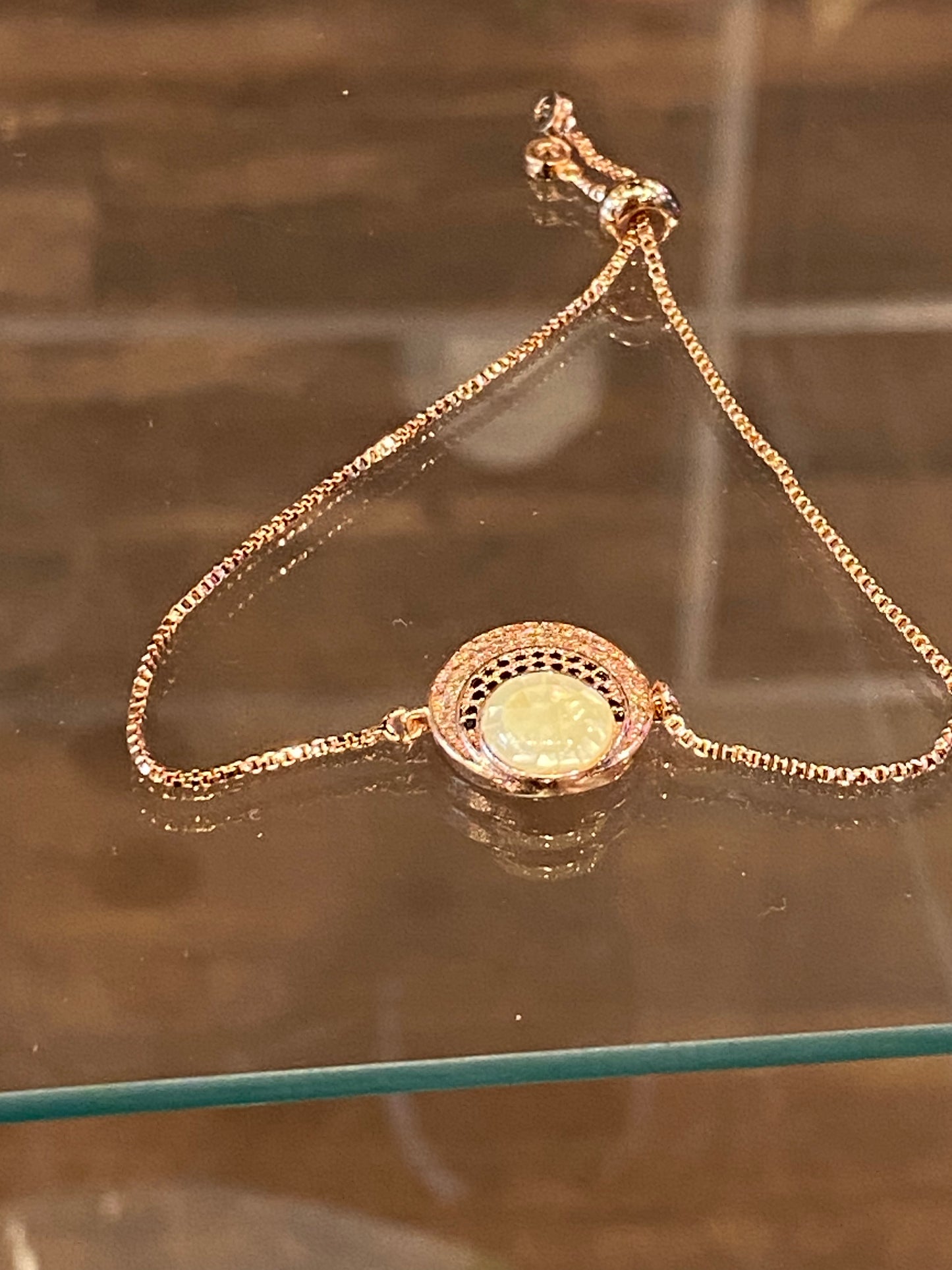 Fashion Jewelry Dainty Rose Gold Color Quarter Moon Bracelet