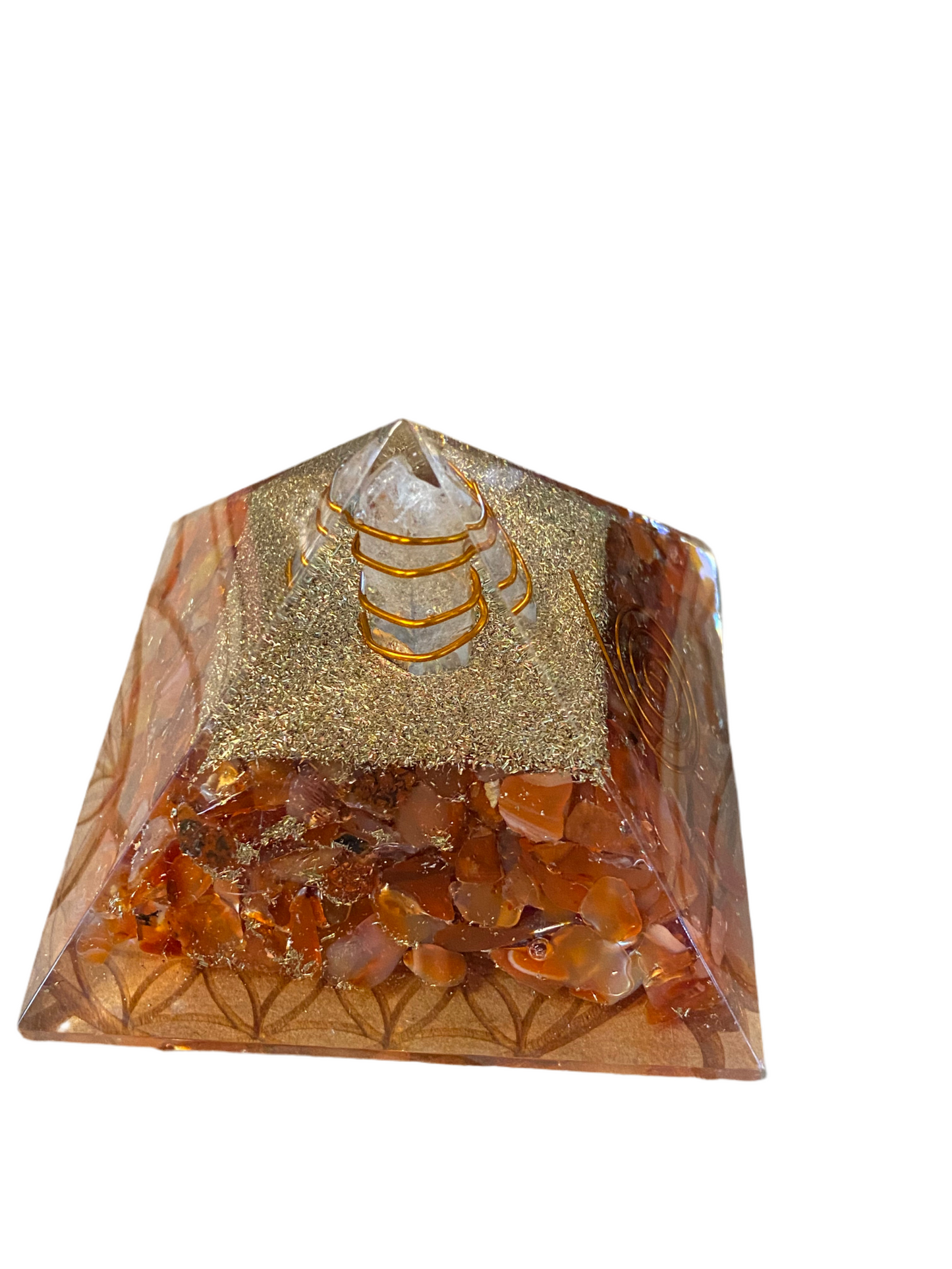 Carnelian Orgonite Pyramid
