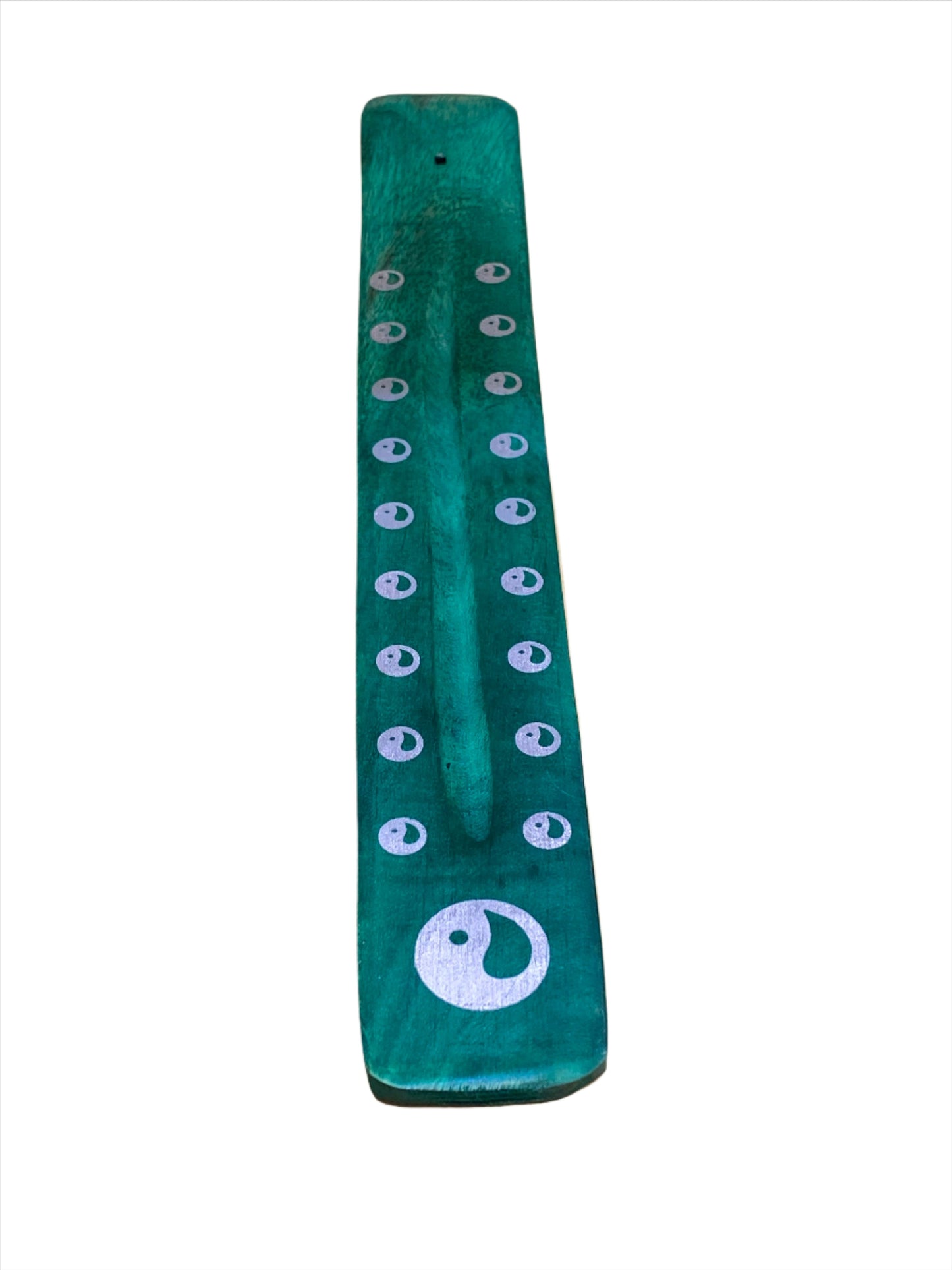 Wooden Incense Stick Holder Yin Yang (Green)