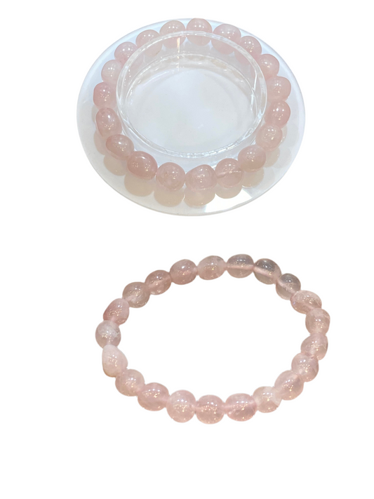 Rose Quartz Nugget Beaded Gemstone Bracelet