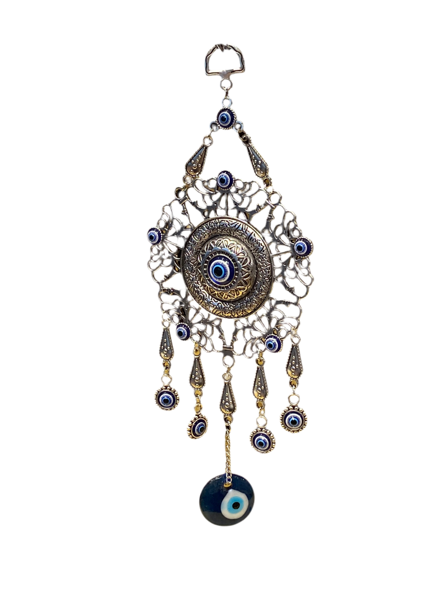 Mandala Evil Eye Hanging Wall Ornament with intricate mandala design, protective amulet against negative energy.