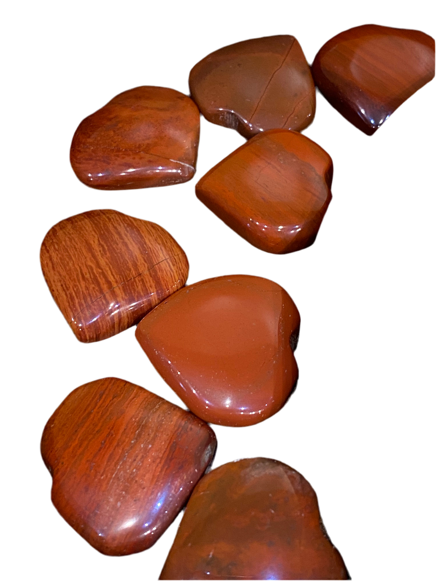 Red Jasper Heart Tumbled Hand Carved Polished Flat 1 Each