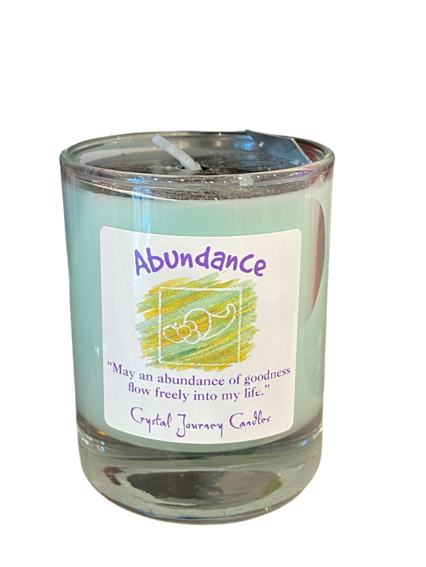 Crystal Journey Abundance Filled Glass Votive Candle
