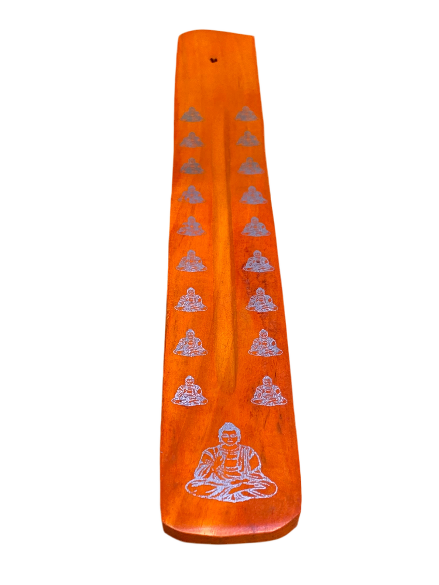 Wooden Incense Stick Holder Buddha Orange