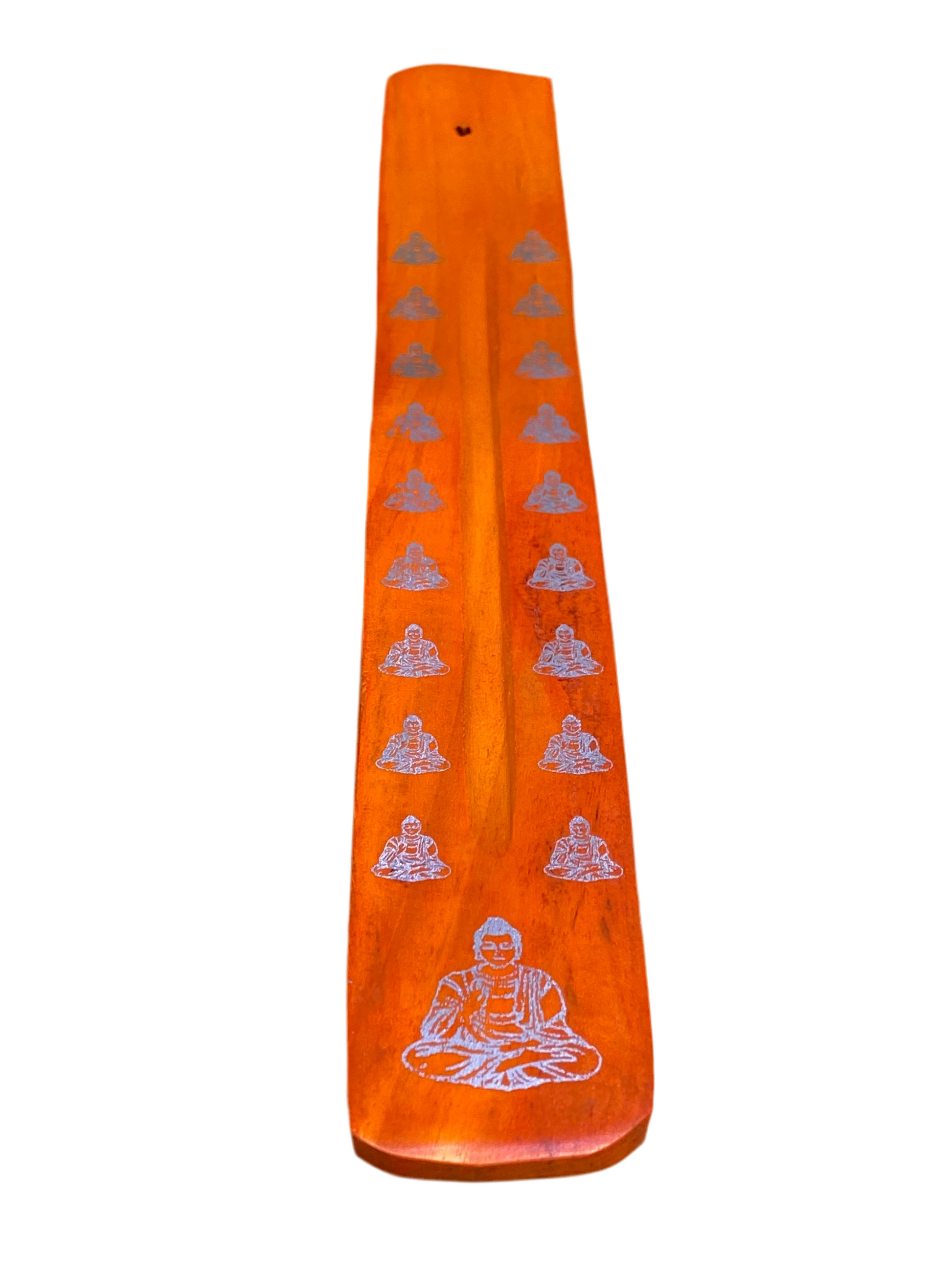 Wooden Incense Stick Holder Buddha Orange