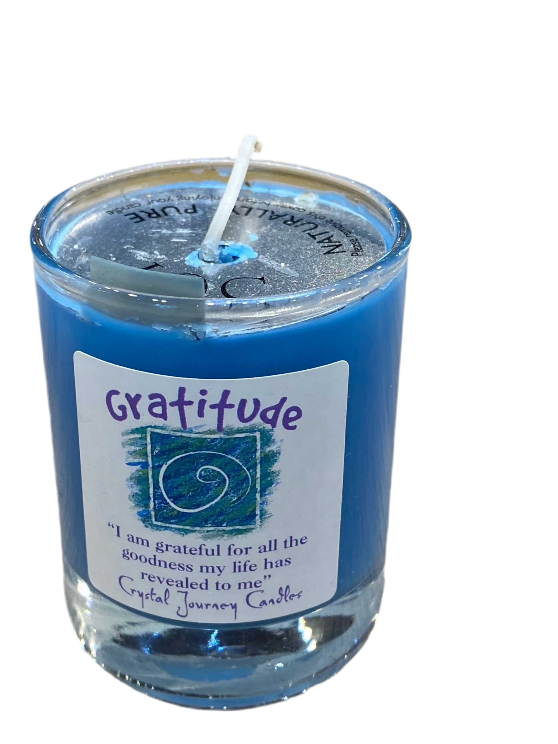 Gratitude Crystal Journey Filled Glass Votives