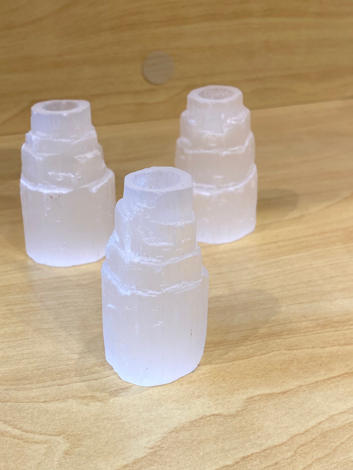 Mini Selenite Tower Chime Candle Holder 1pc