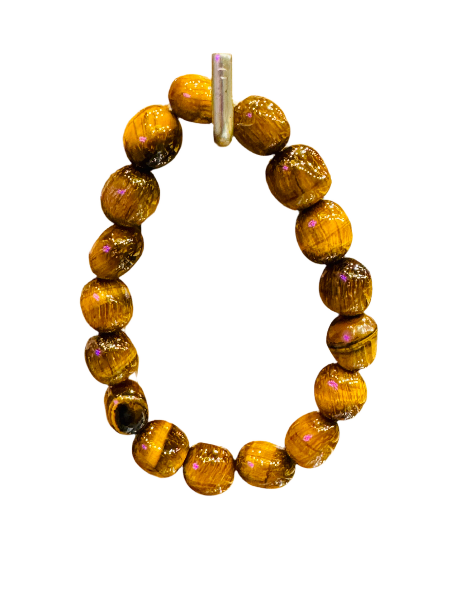 Natural Tigers Eye Nugget Polished Beaded Bracelet