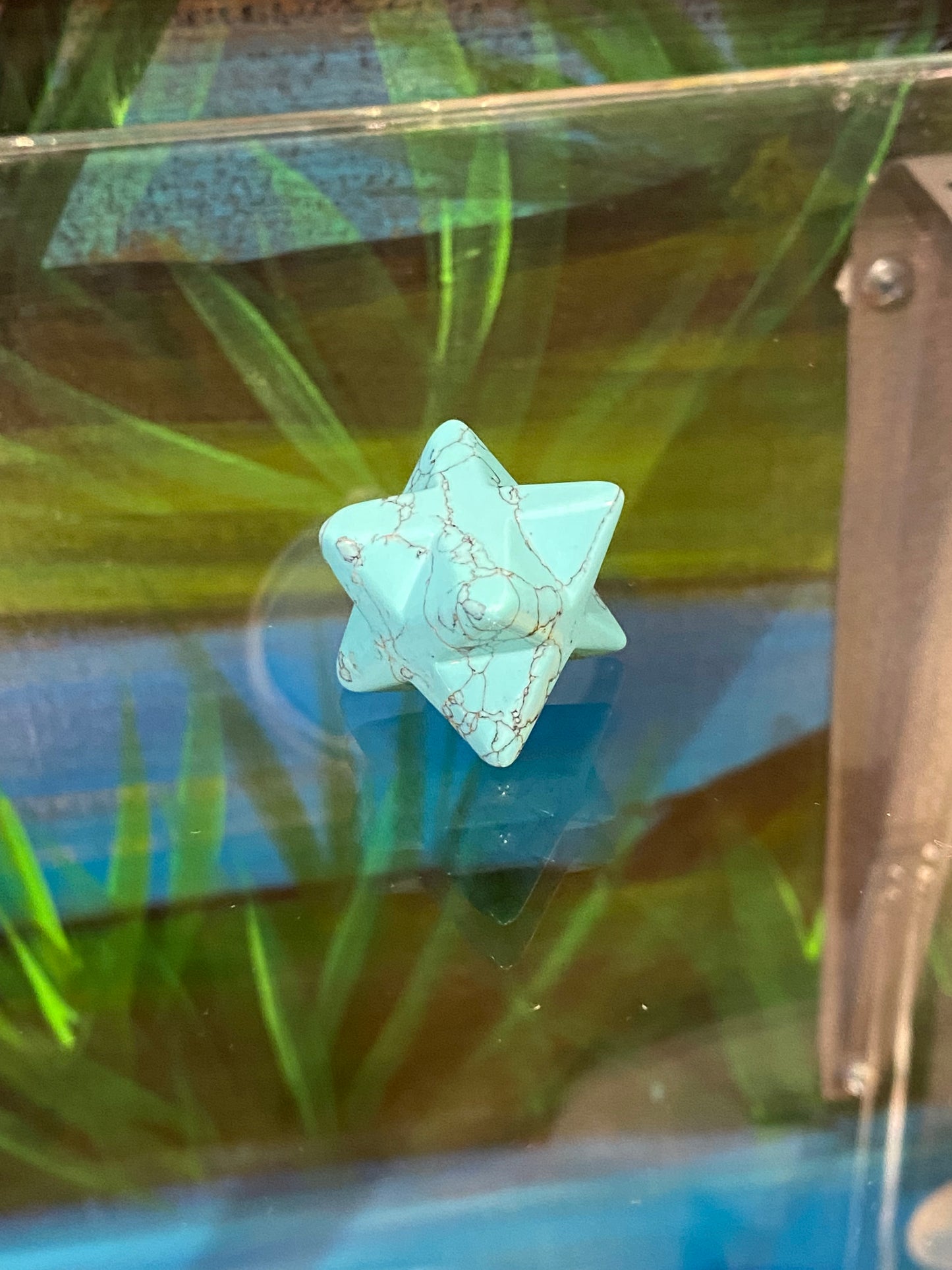 Turquoise Blue Howlite Merkaba Star Small