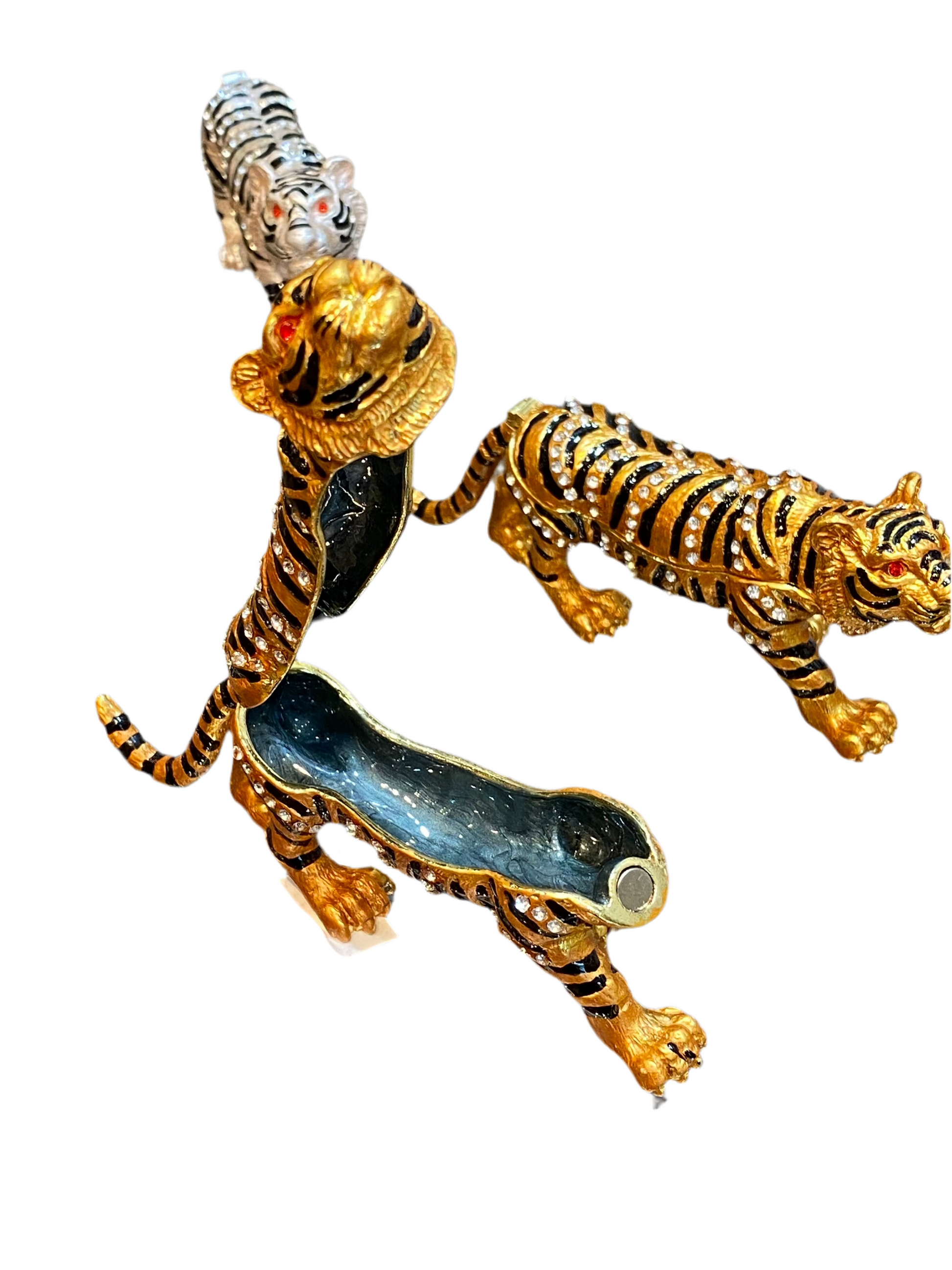 Tiger Bejeweled Trinket Golden