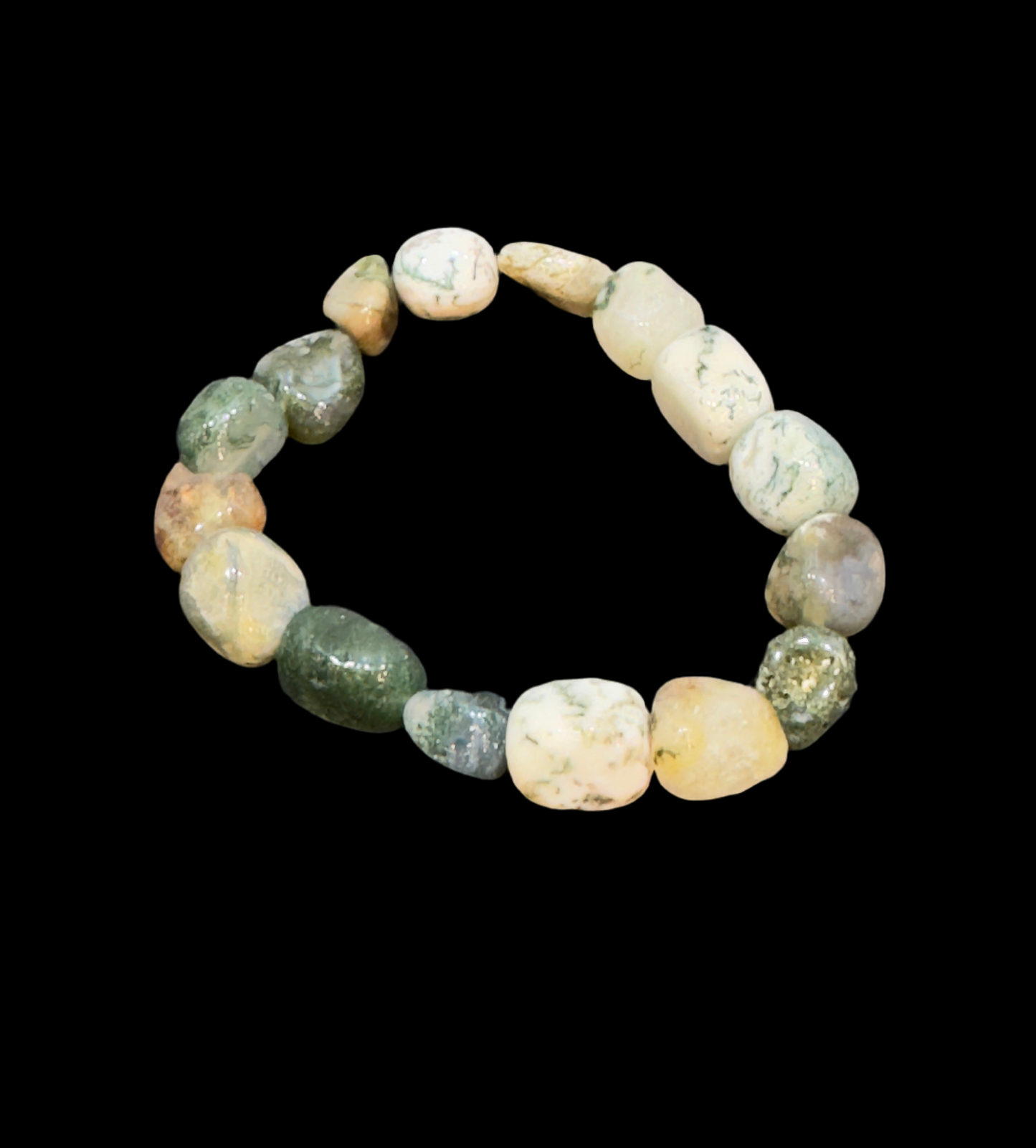 Free Form Agate Nugget Stretch Tumbled Bracelet