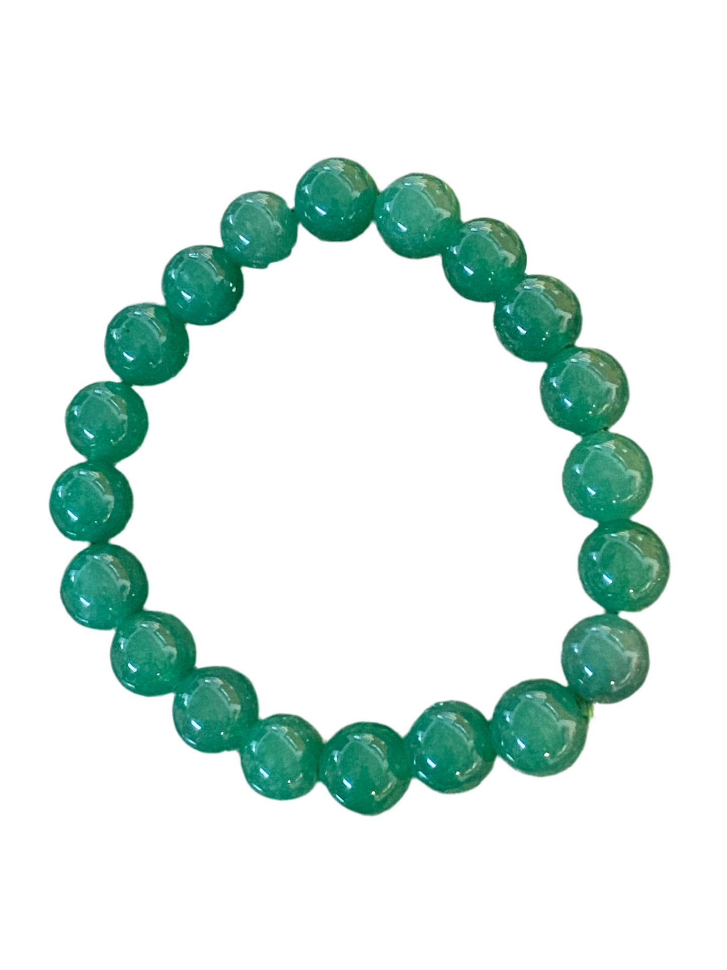 Green Jade Beaded String Bracelet 8mm