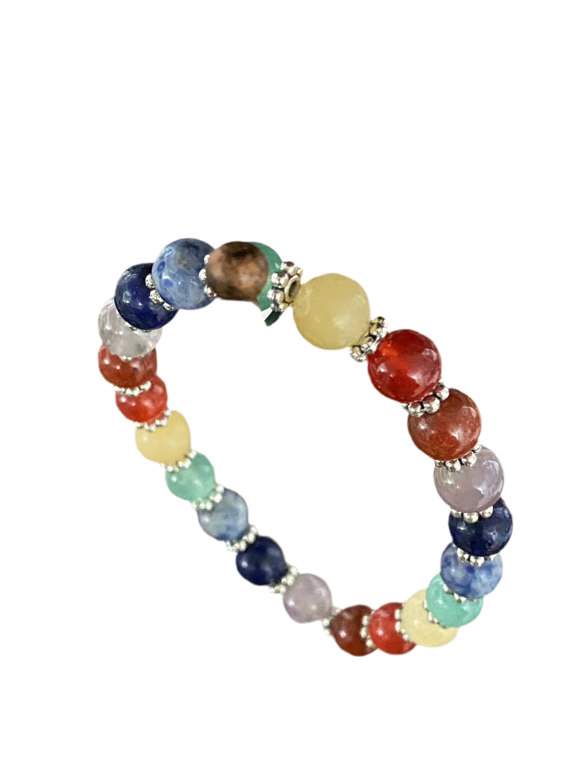 Multicolored Seven Chakra Gemstone Bracelet