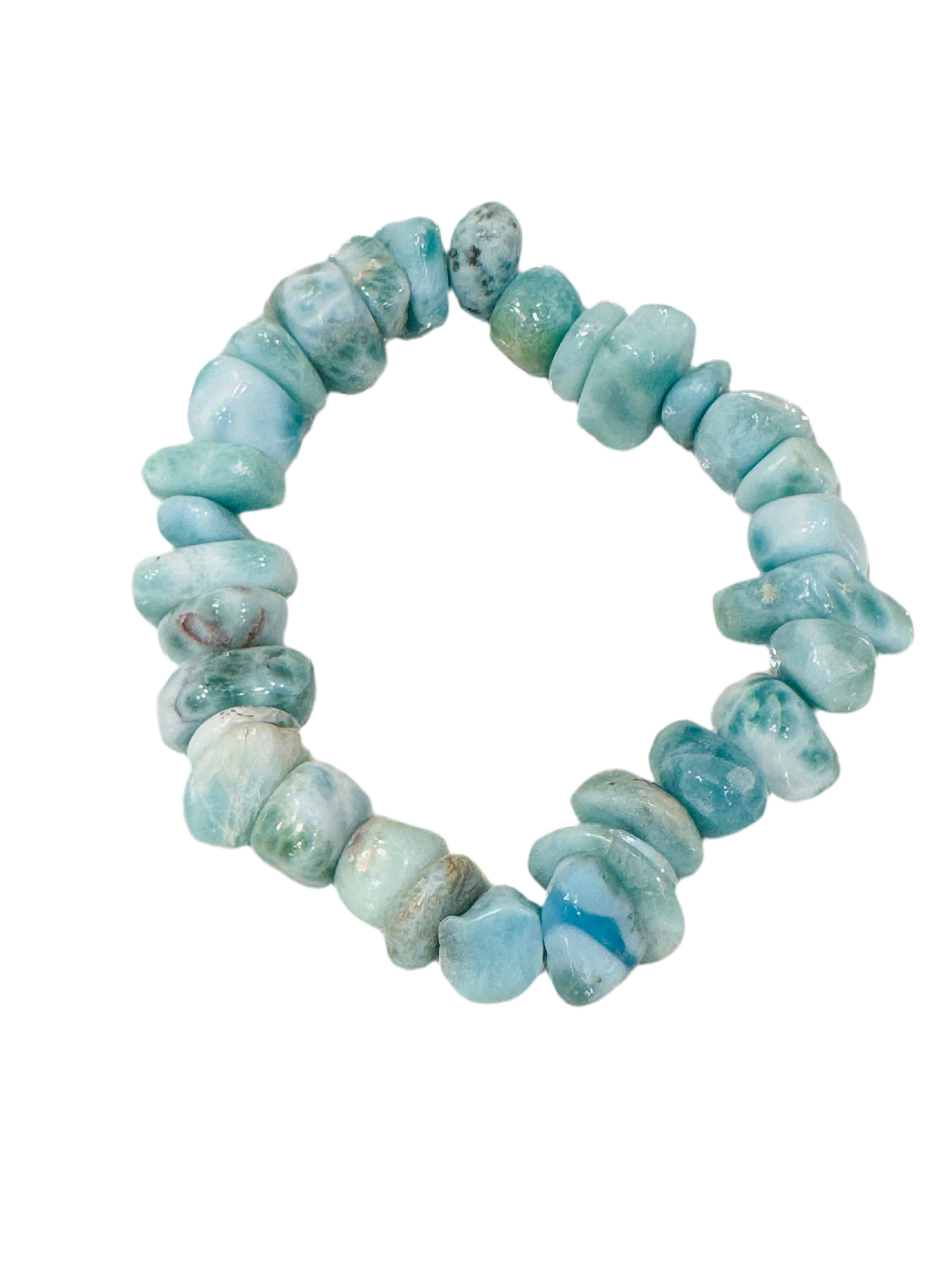 Larimar Tumbled Chips Bracelet