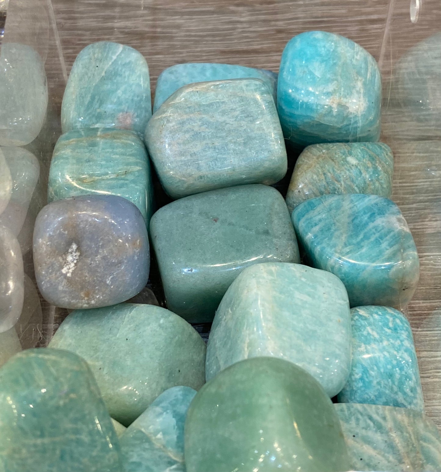Amazonite Cube Polished Tumbled Stone 1pc
