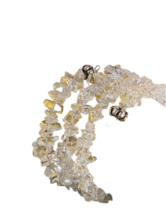 Clear Quartz Elegant Cuff with minimalist design, enhancing natural energy and style.