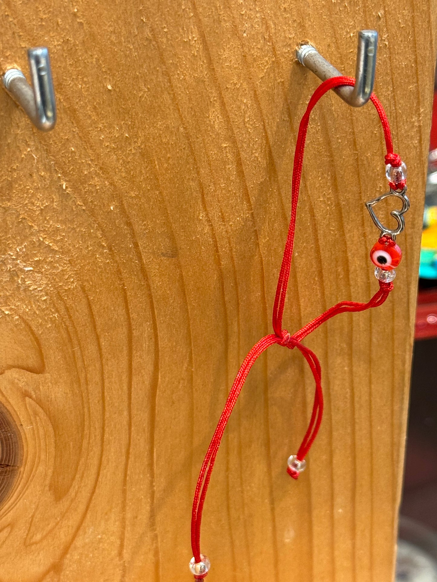 Red String Bracelet With Heart & Red Eye