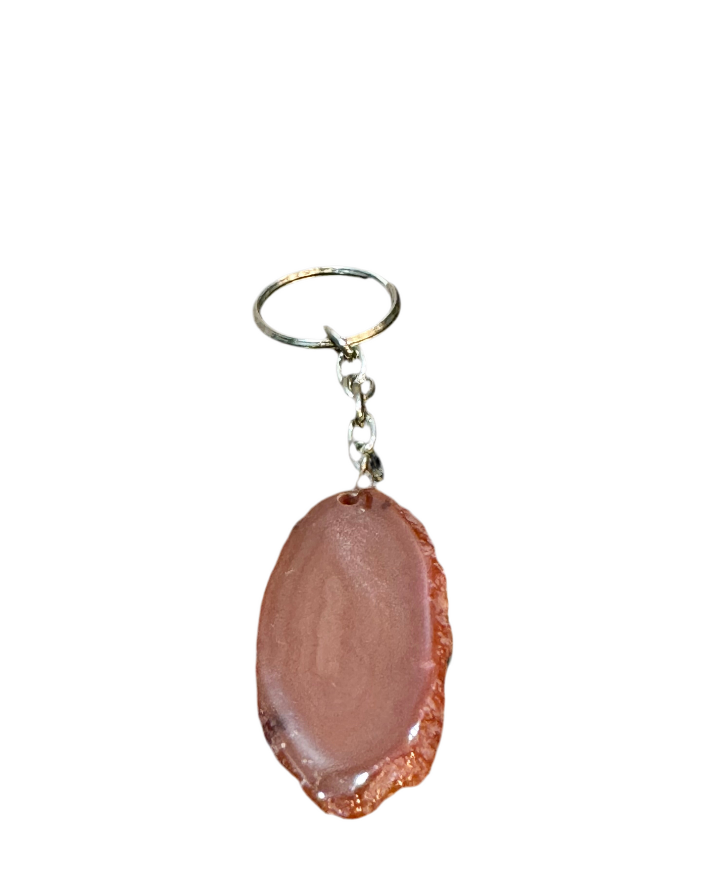Carnelian Agate Slab Drilled Key Chain