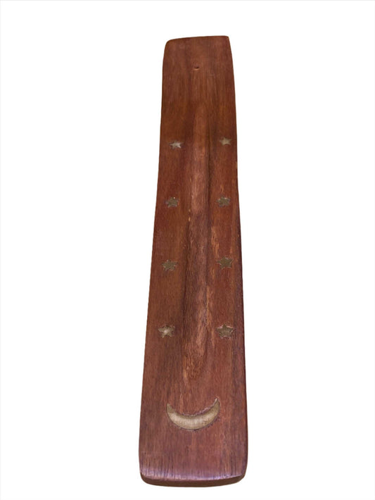 Wooden Ash Catcher incense Holder Crescent Moon