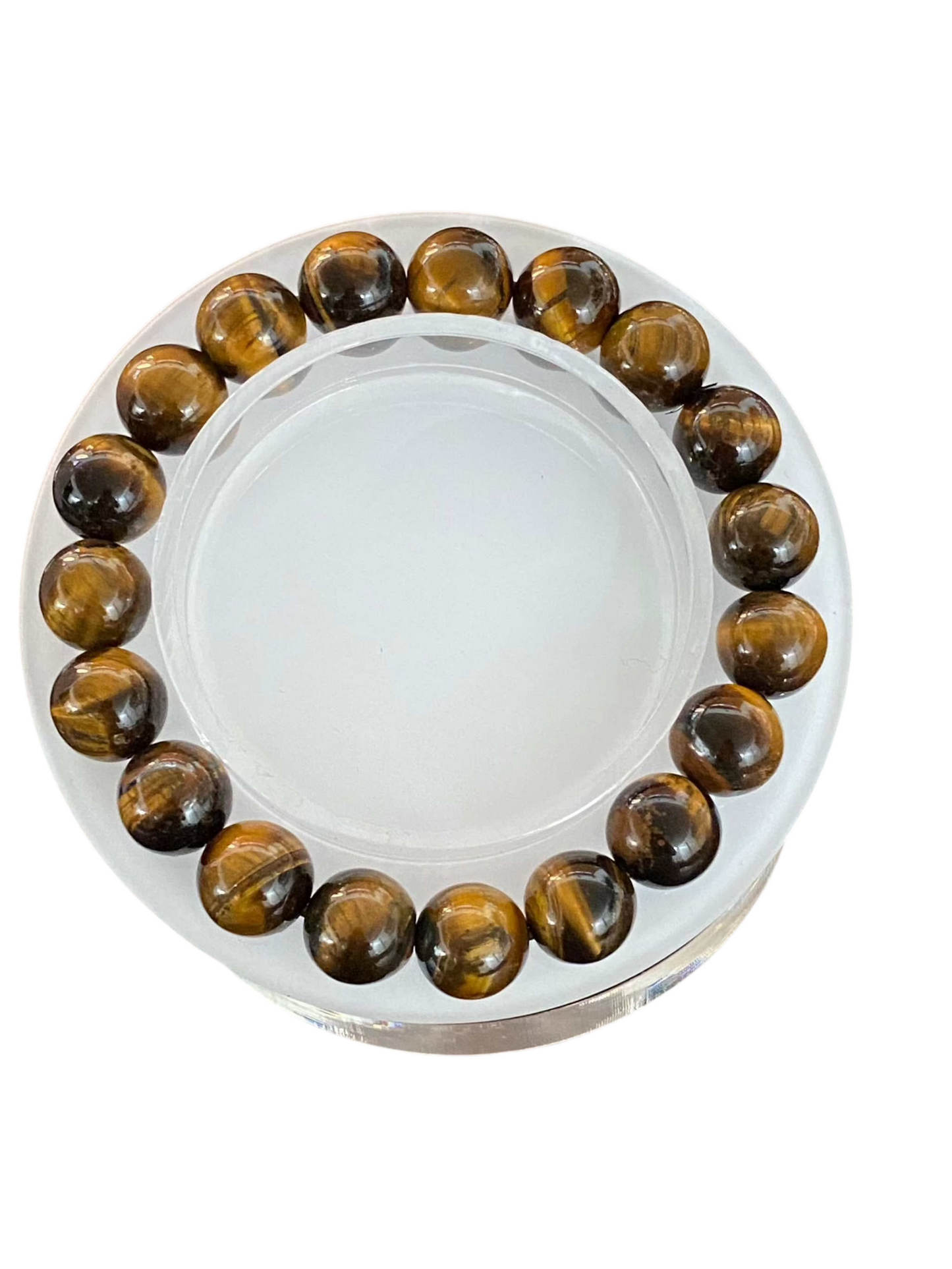 Natural Tigers Eye Gemstone Round Beaded Bracelet