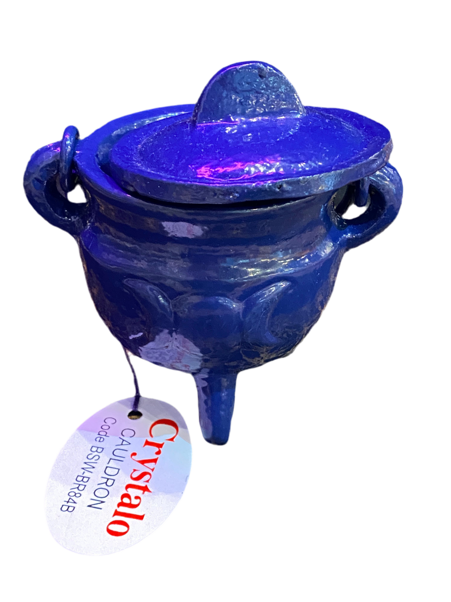 Blue Triple Moon Cast Iron Cauldron