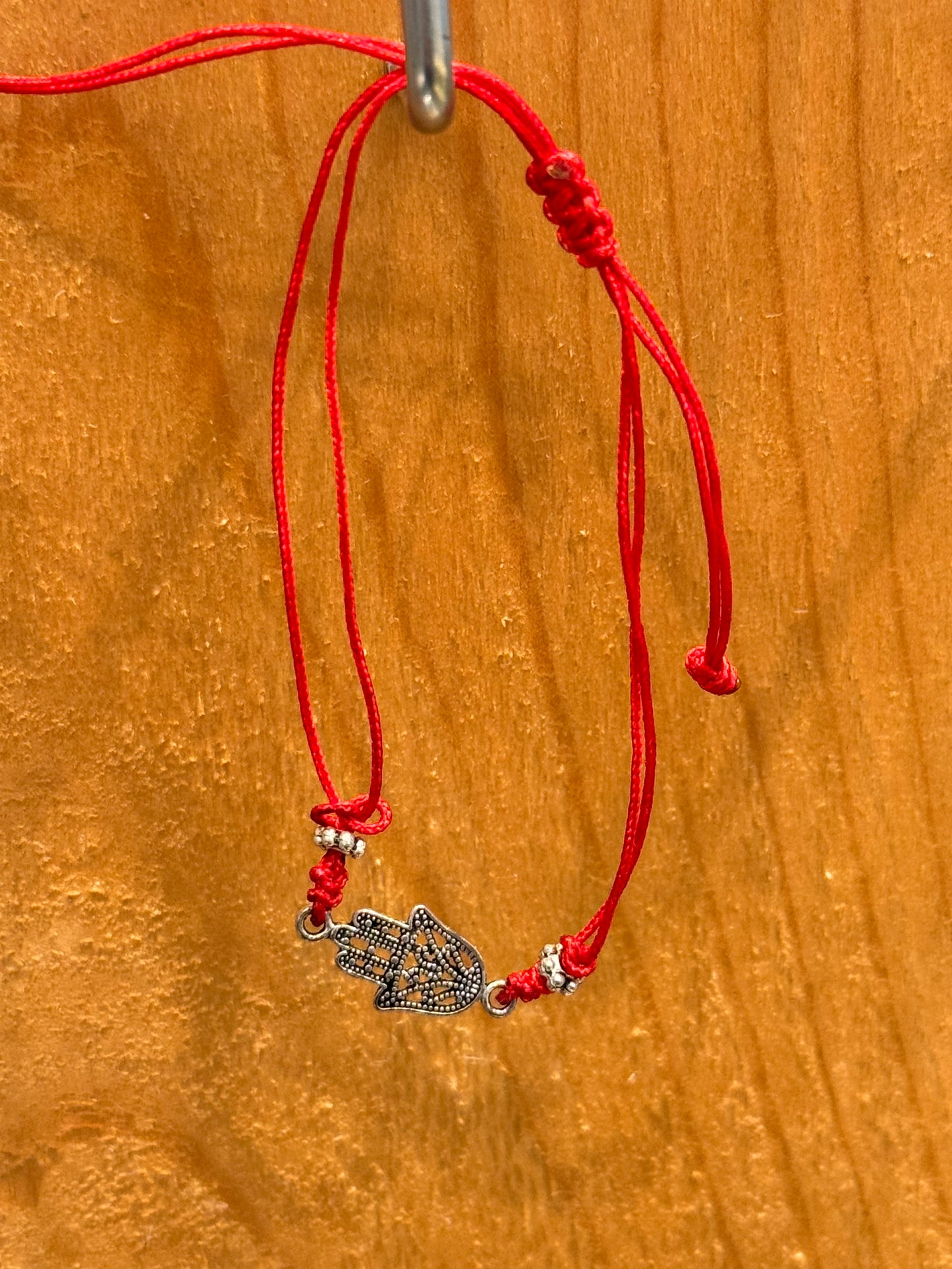 Red String Pull Tie Hamsa Talisman Charm Bracelet
