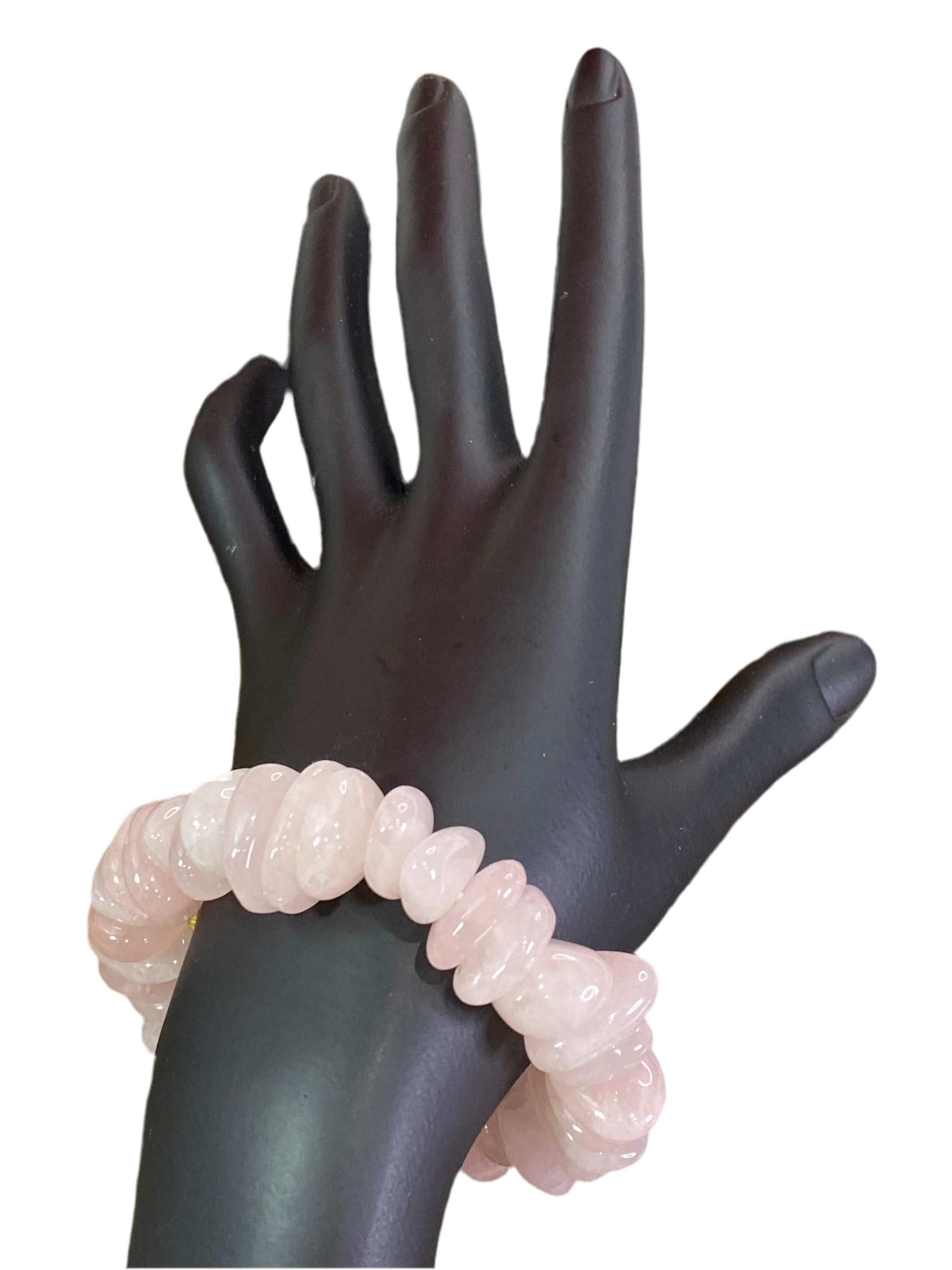 Rose Quartz Chunky Tumbled Chips Bracelet