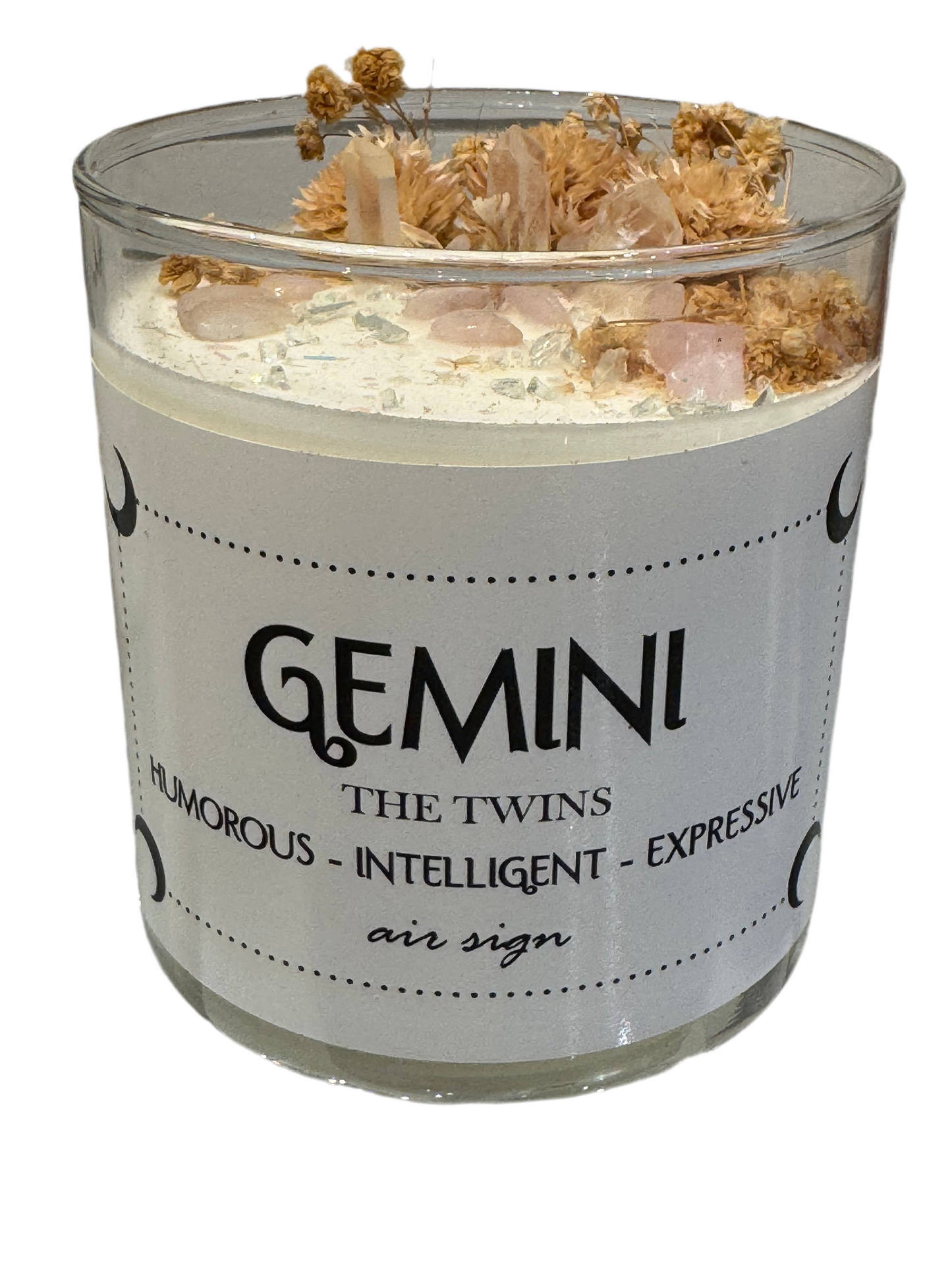 Gemini Zodiac Soy Wax Crystal Candle