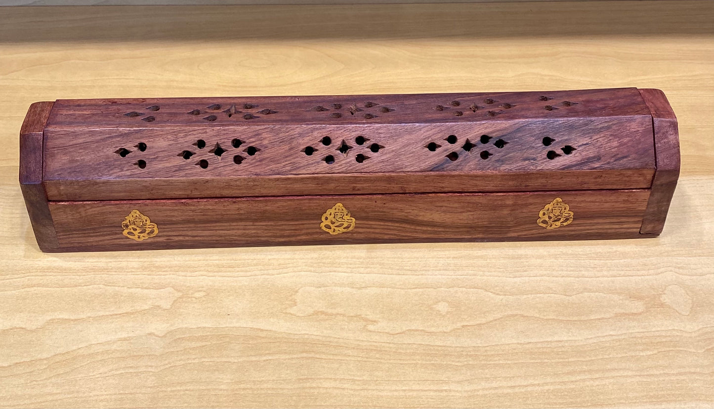 Original Wooden Ganesh Coffin Cone and Incense Holder