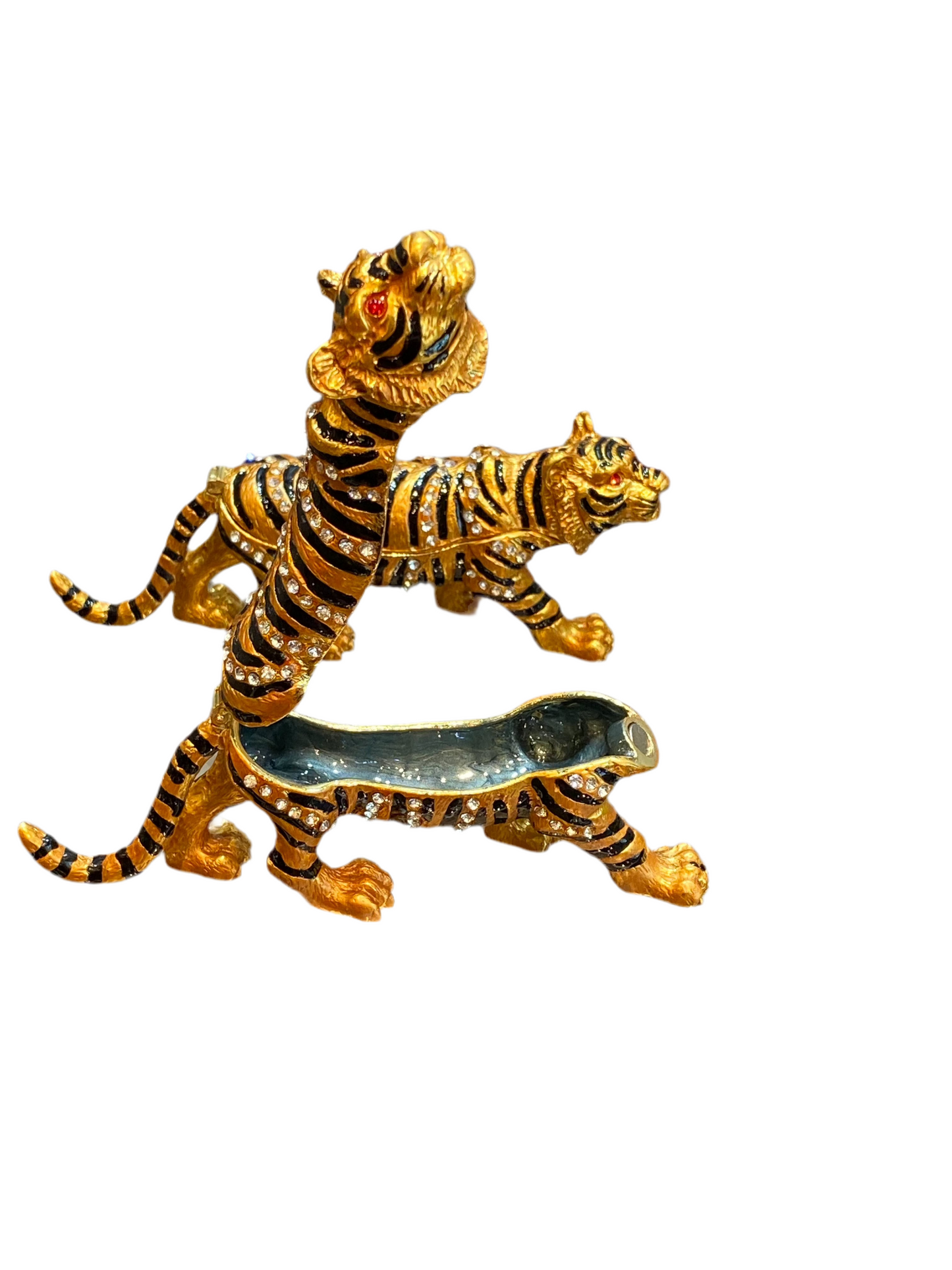 Tiger Bejeweled Trinket Golden