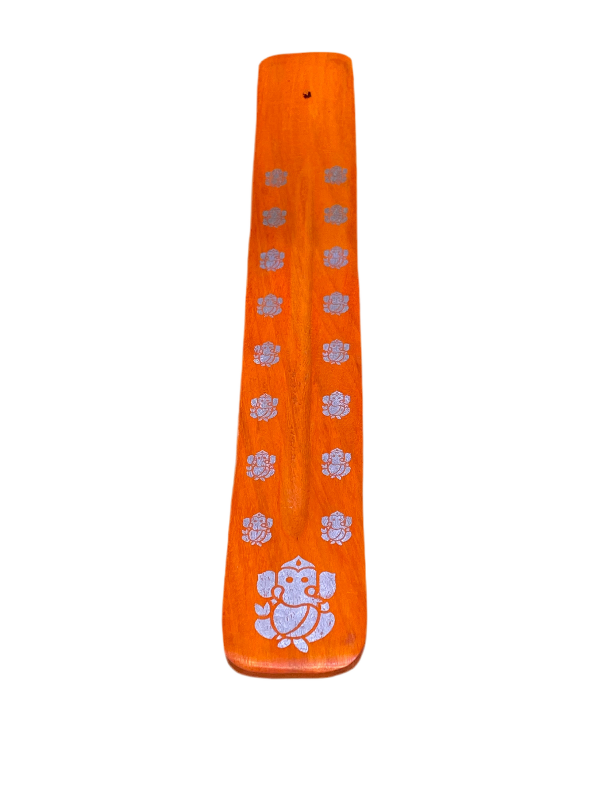 Wooden Incense Stick Holder Ganesha Orange