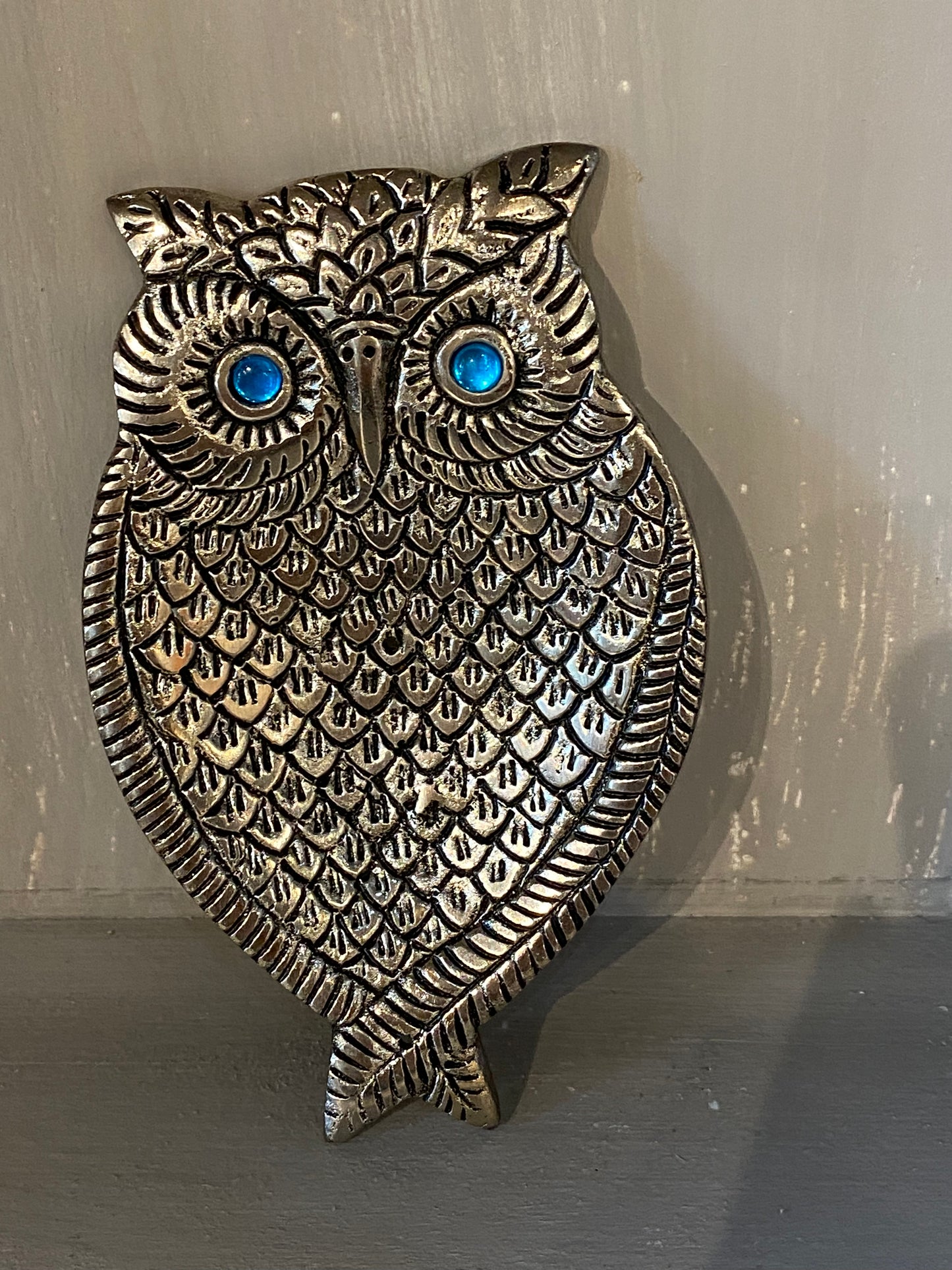 Silver Owl Aluminum Incense Burner