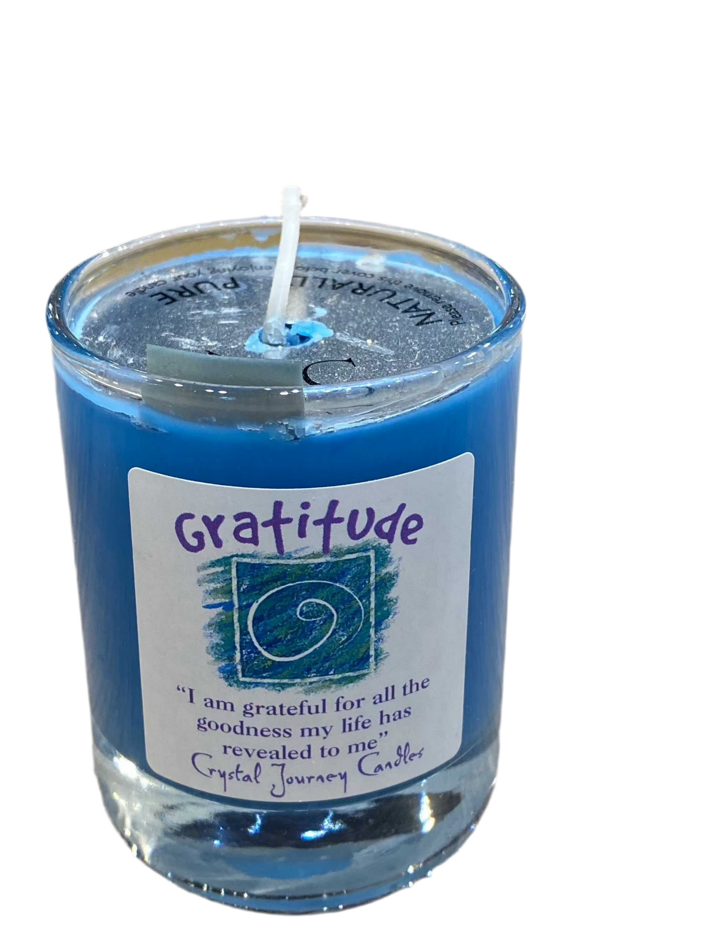 Gratitude Crystal Journey Filled Glass Votives