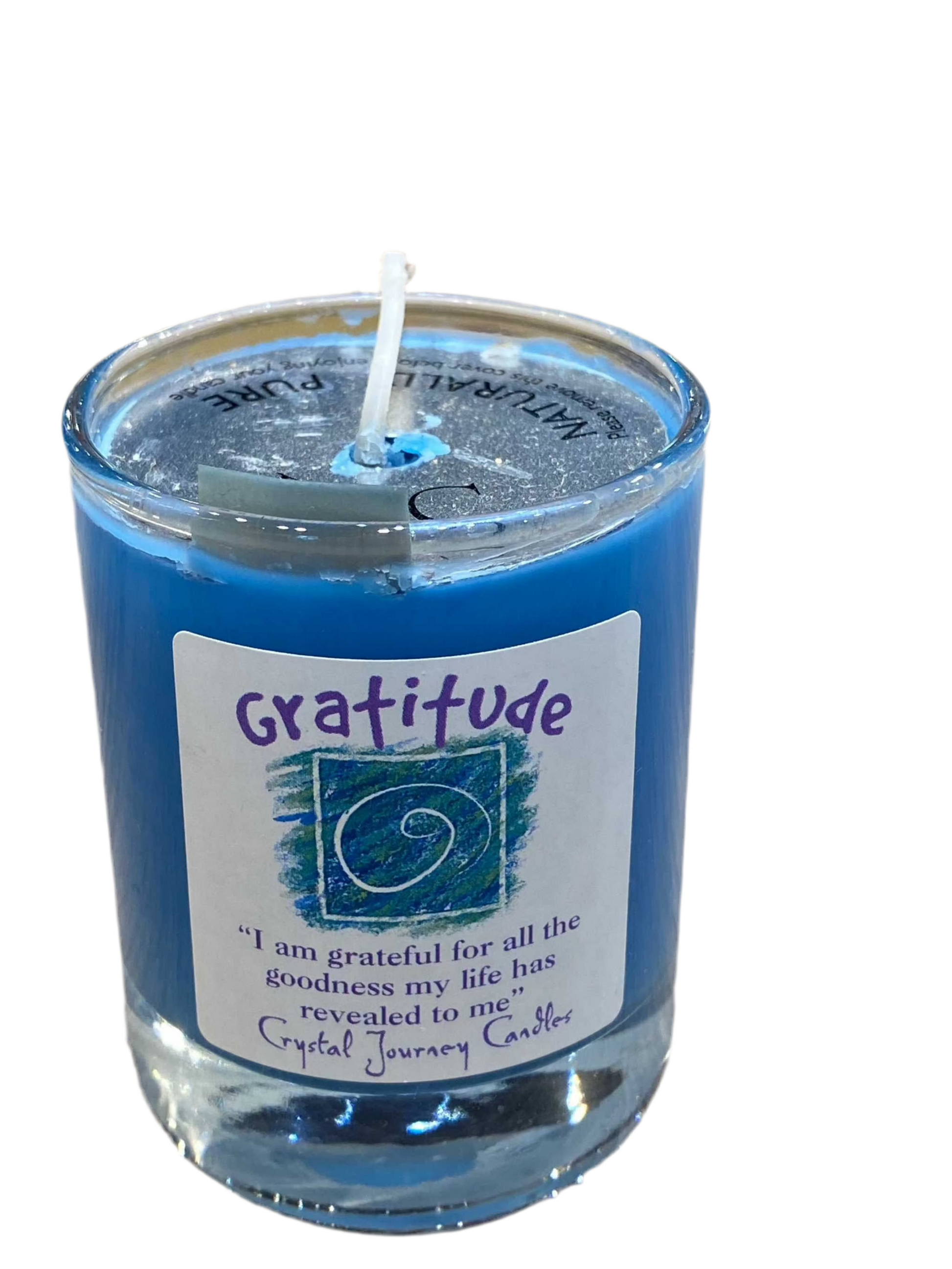 Gratitude Crystal Journey Filled Glass Votives