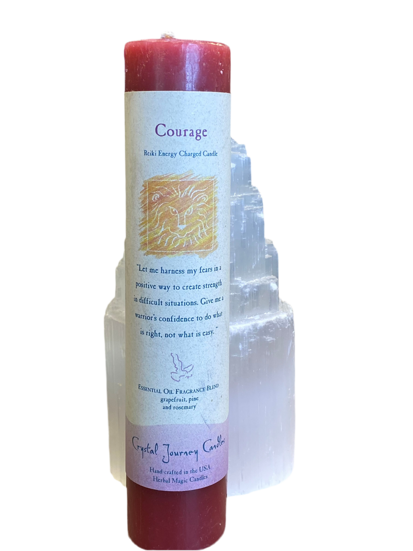 Crystal Journey Reiki Pillar Candle Courage